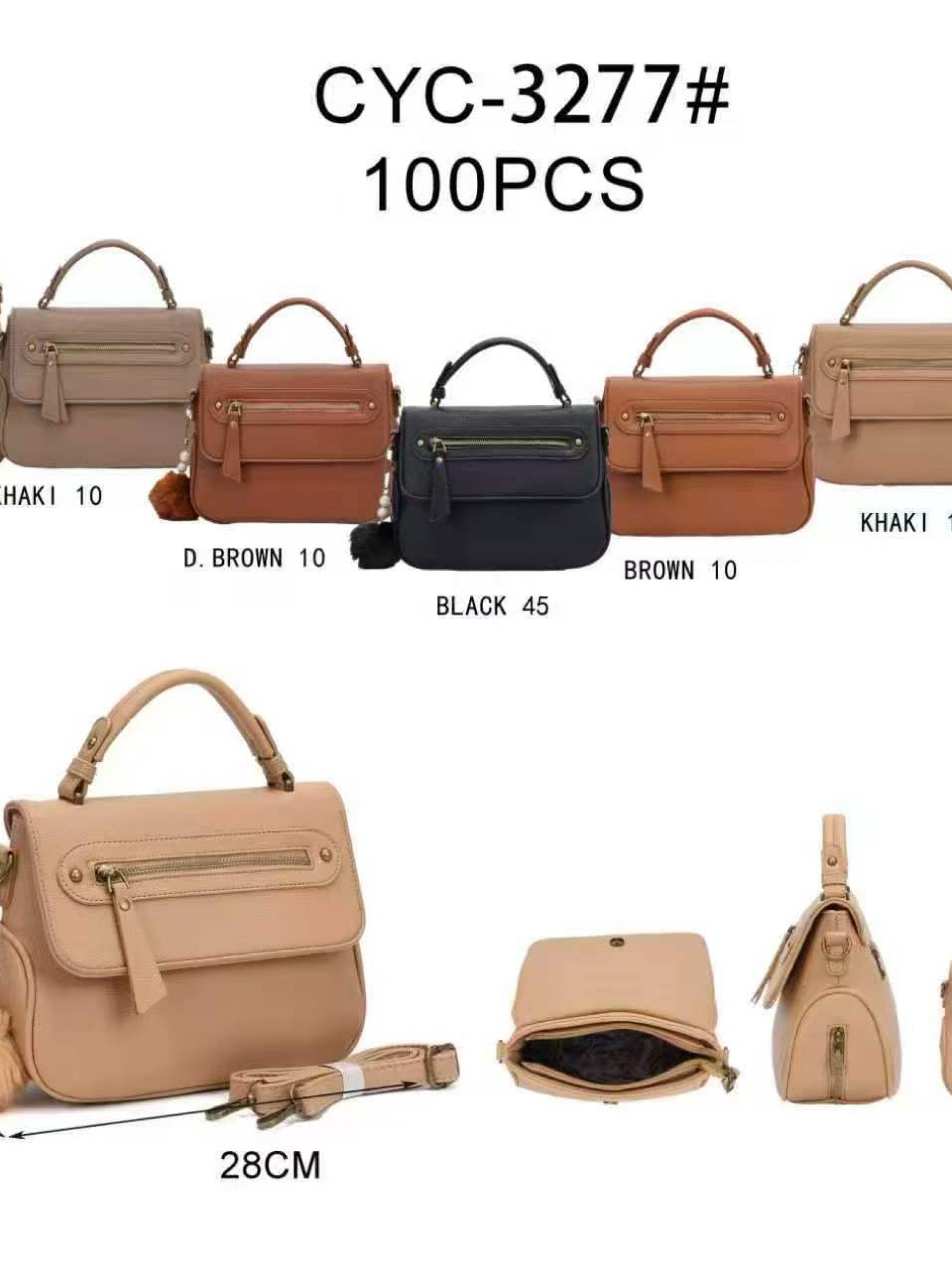 Bolsa média com pompom CYC-3277#