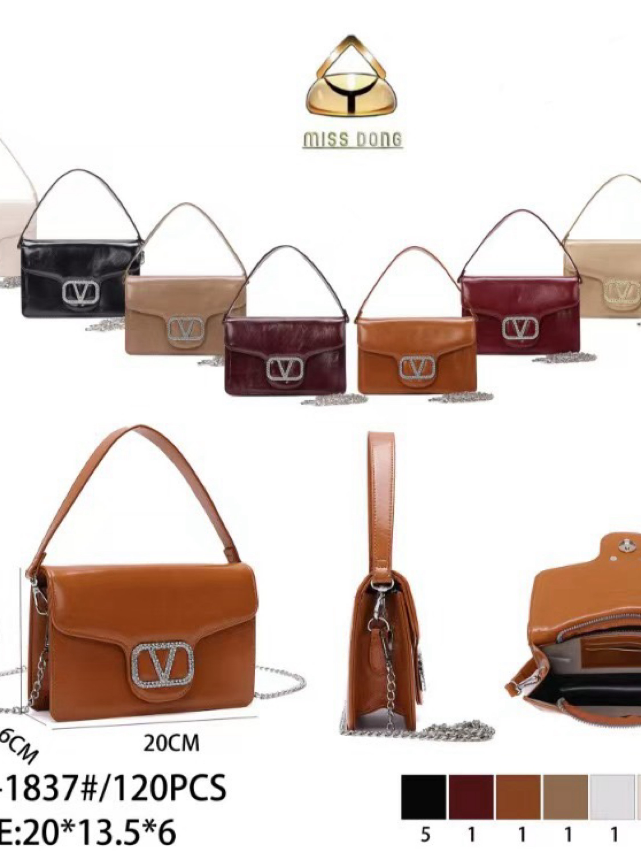 Bolsa transversal com alça corrente DB-1837#