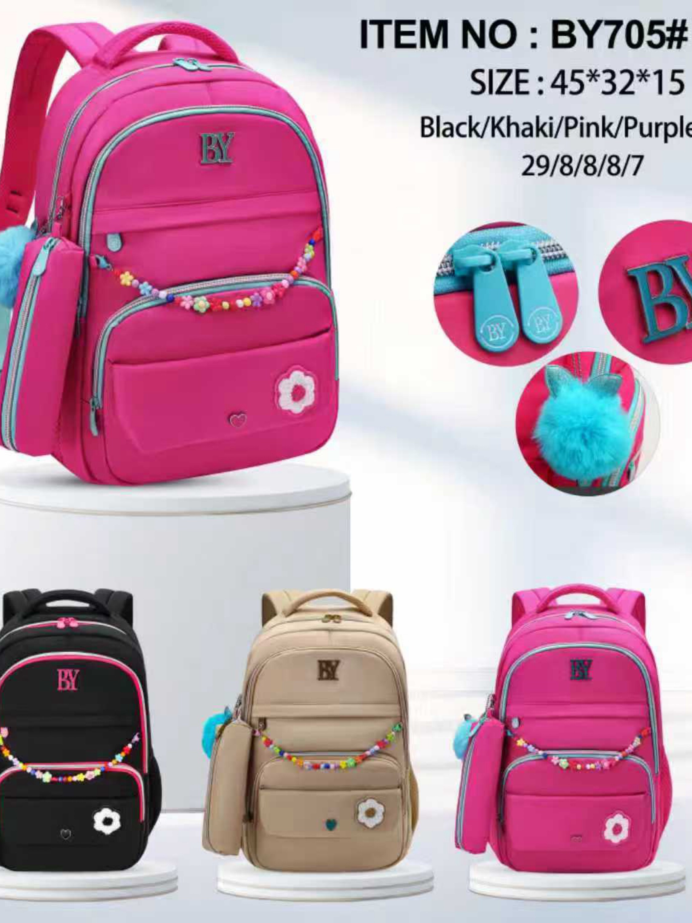 Mochila grande impermeável  com estojo BY705#