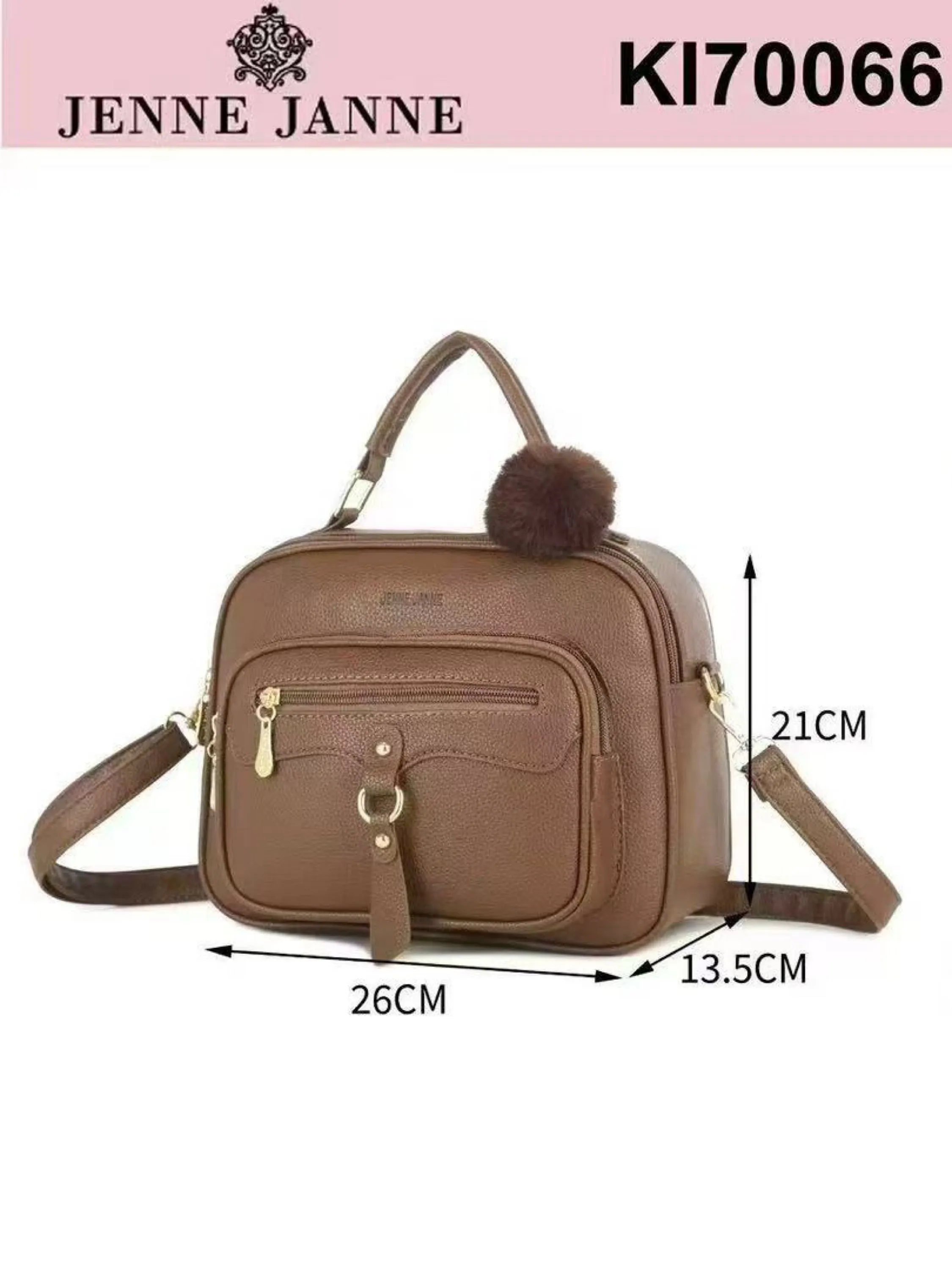 Bolsa média com pompom KI70066