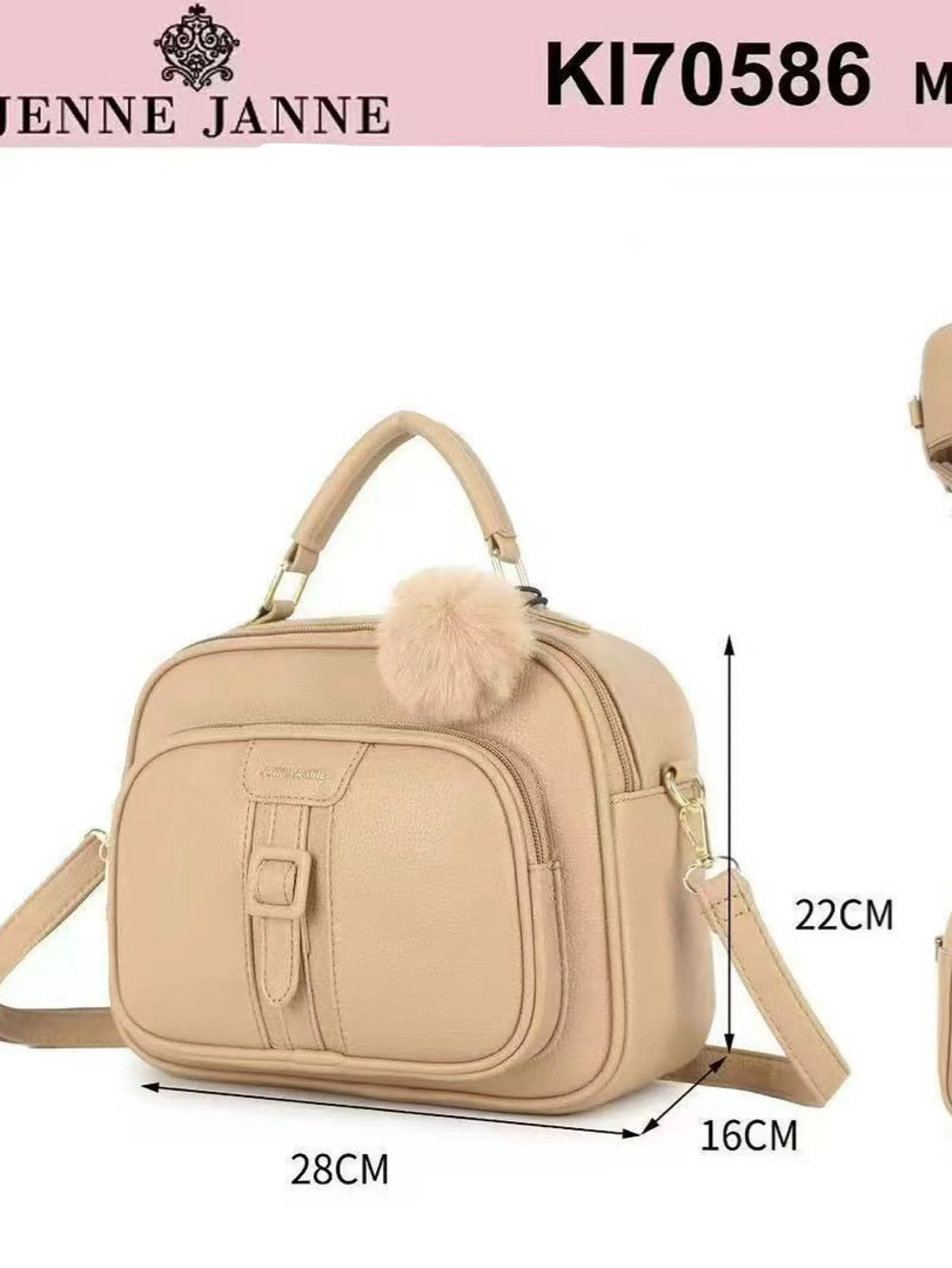 Bolsa média com pompom KI70586