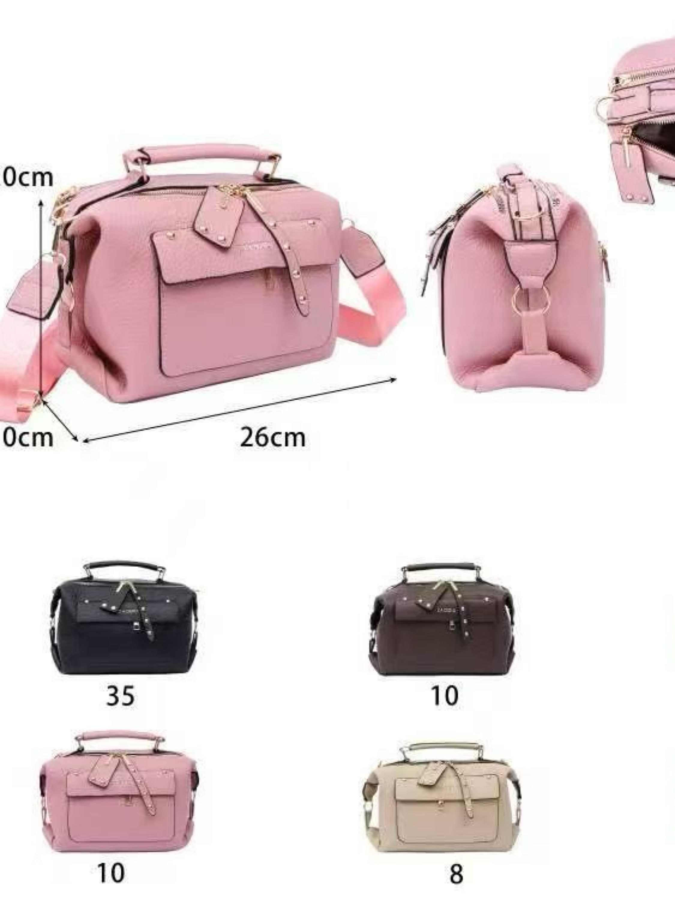 Bolsa média com dois zíper de cima e com alça larga YC-254