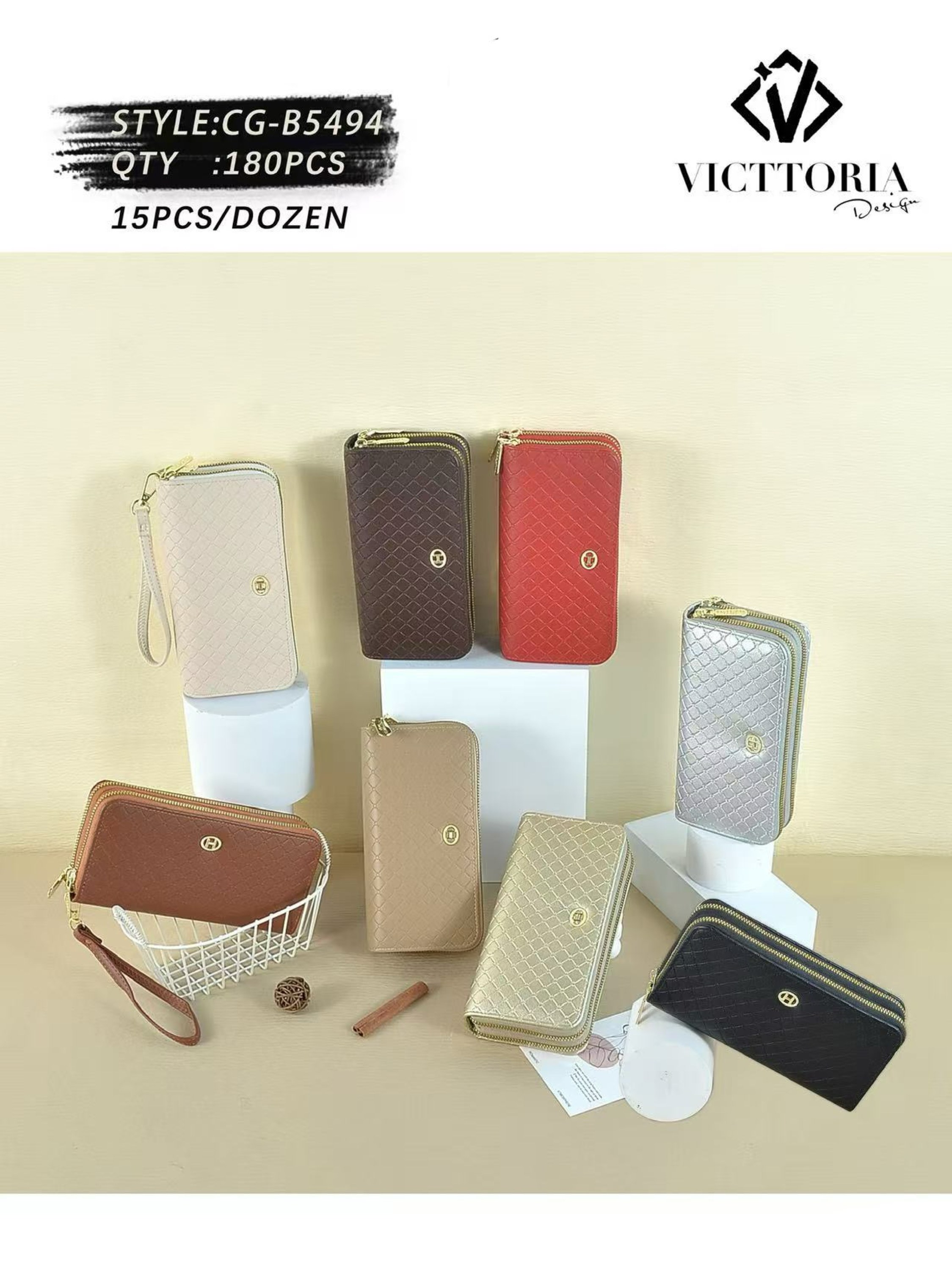 Carteira grande com dois zíper de cima B5494