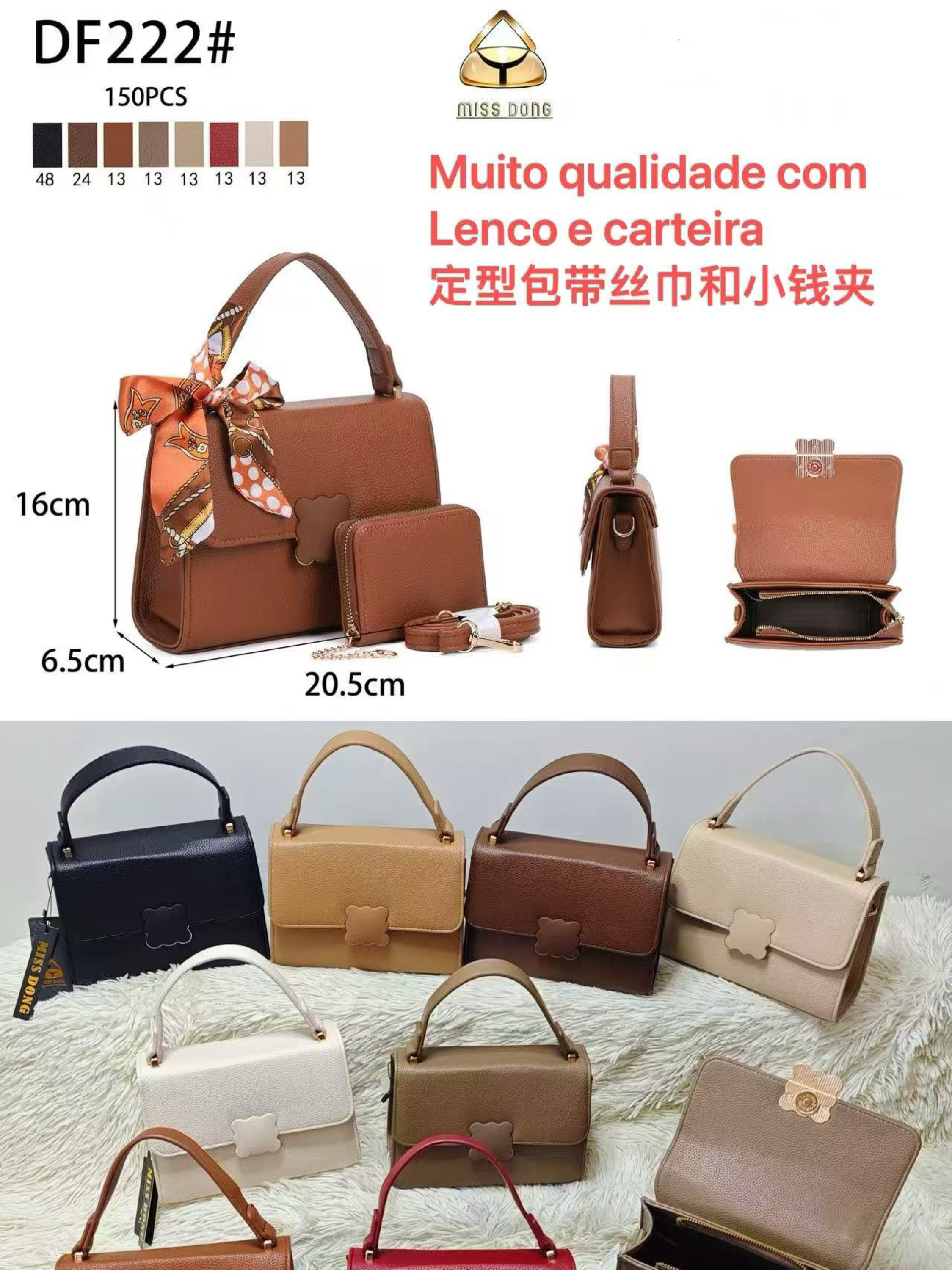 Bolsa com lenço e com carteira DF222#