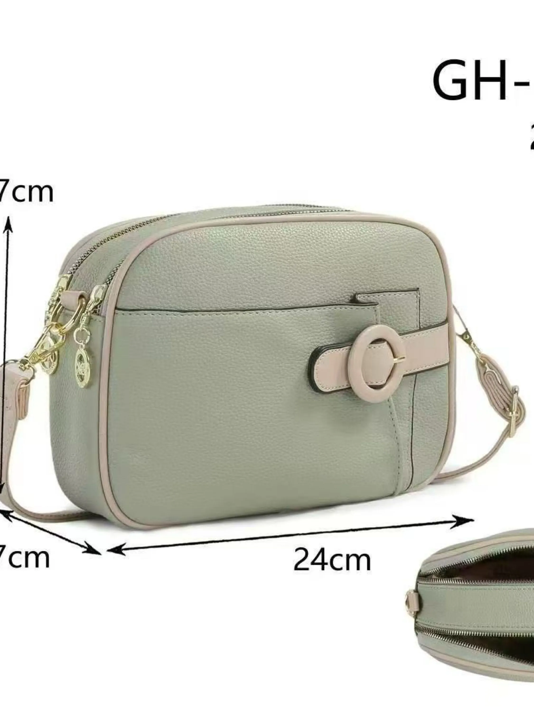 Bolsa transversal com dois zíper de cima GH-385#