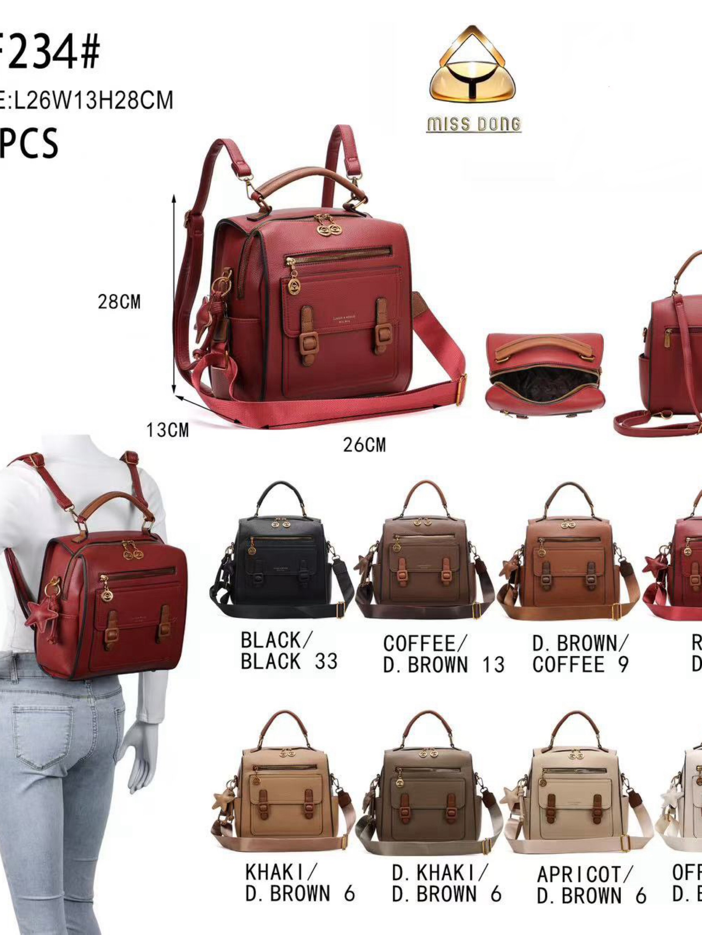 Mochila vira bolsa com chaveiro DF234#