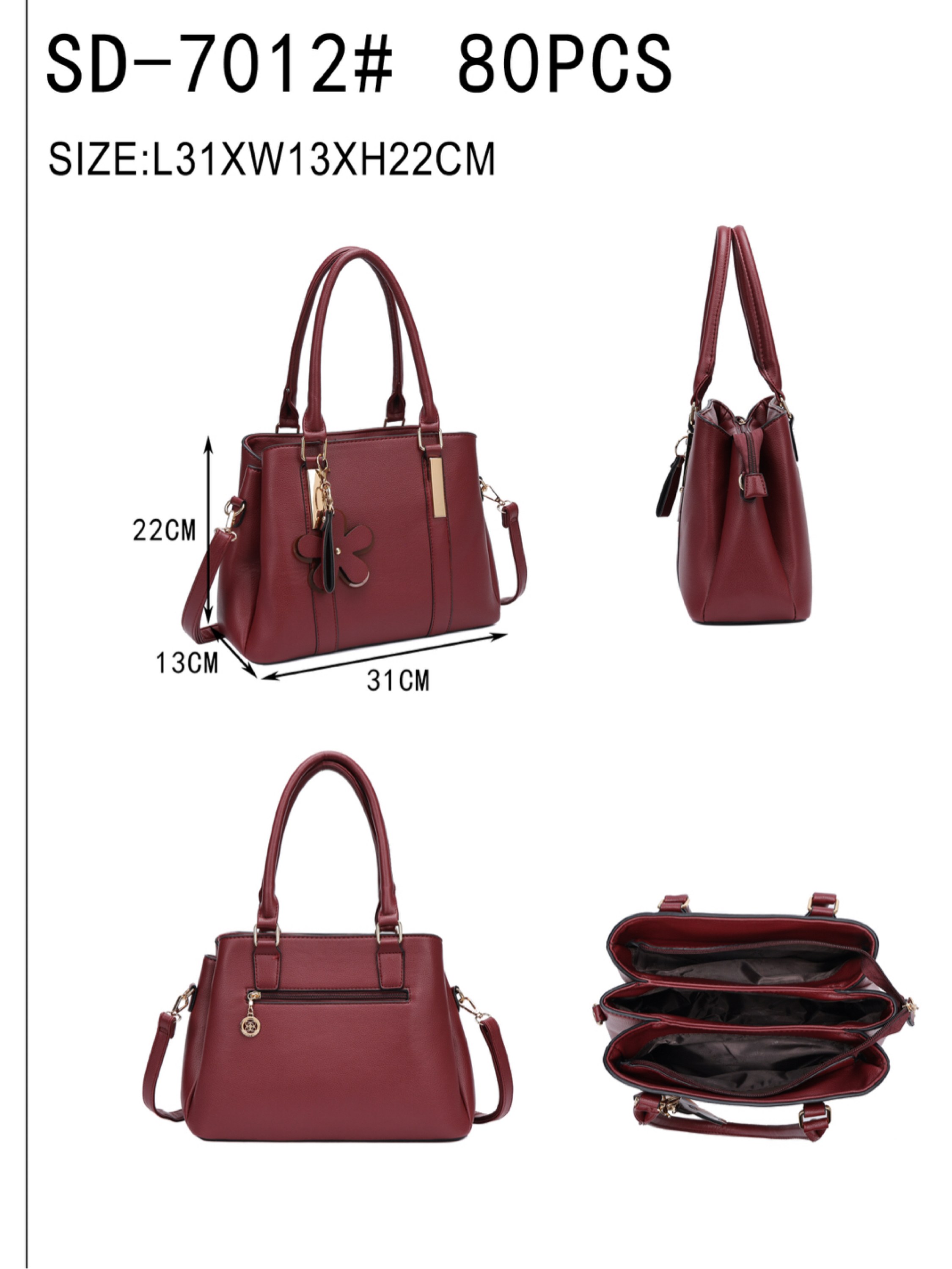 Bolsa com três divisórias de cima e com chaveiro SD-7012#