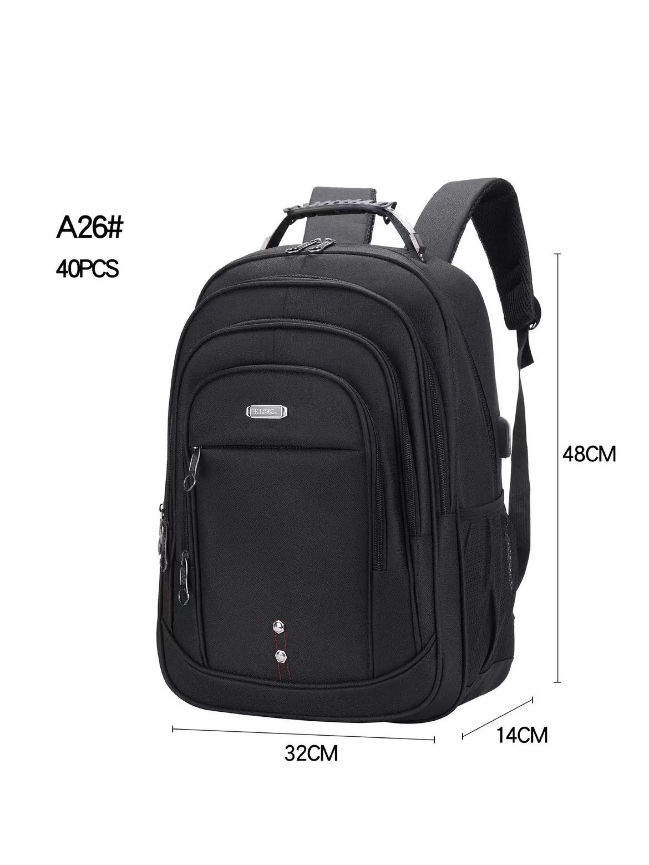 Mochila masculina com cabo de aço e com cabo USB