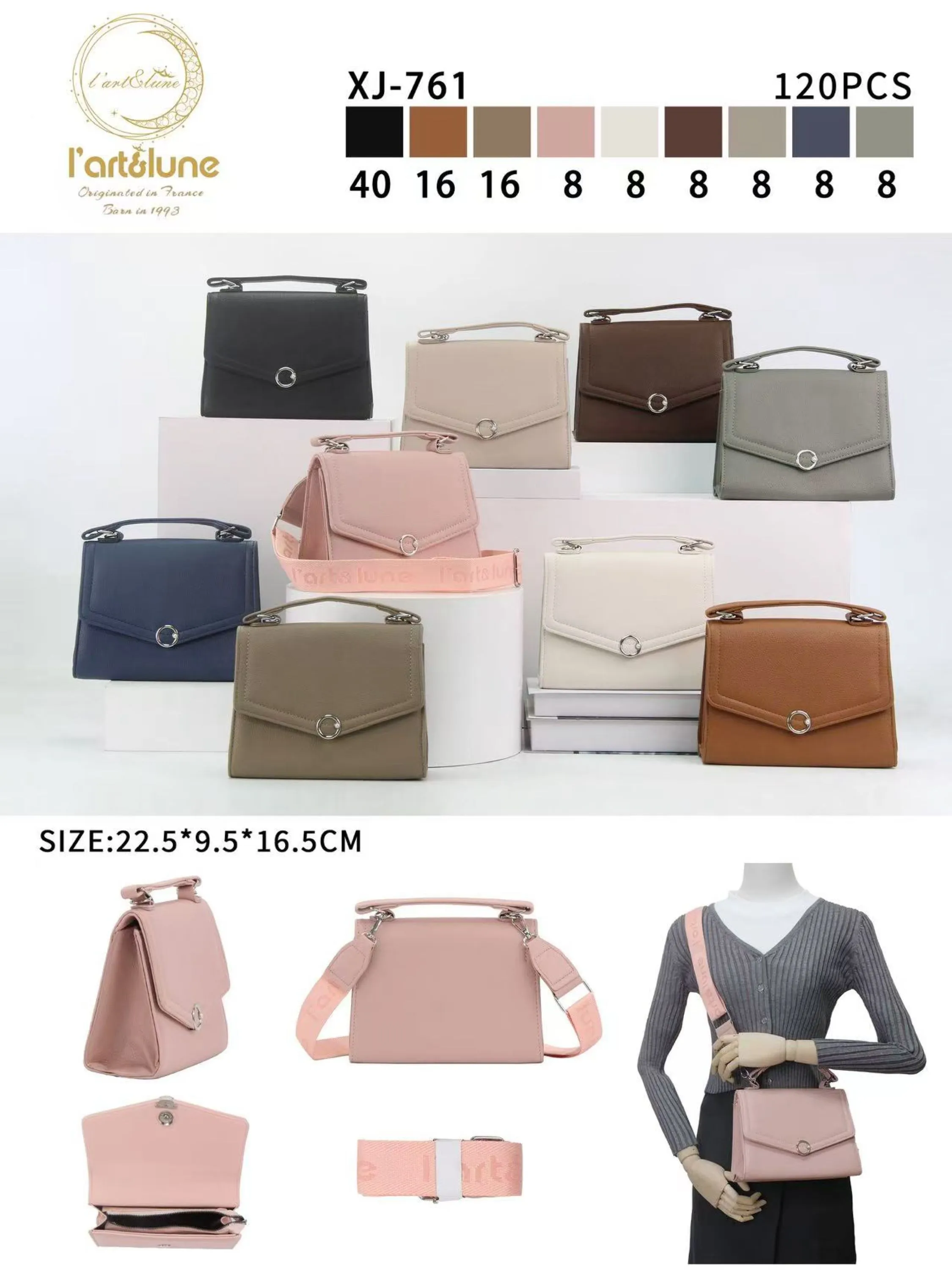 Bolsa transversal com alça larga XJ-761