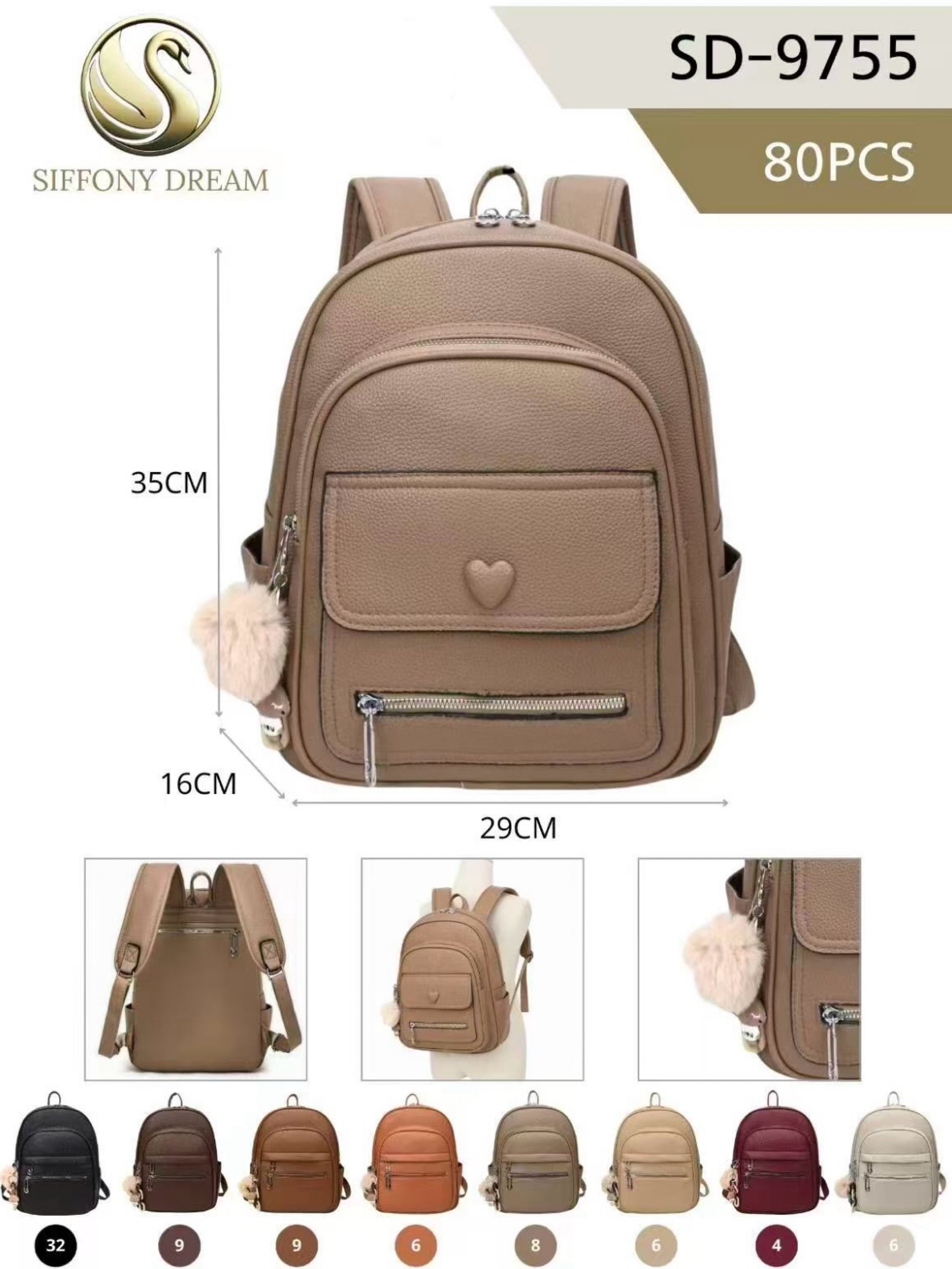 Mochila média alça larga e com chaveiro SD-9755