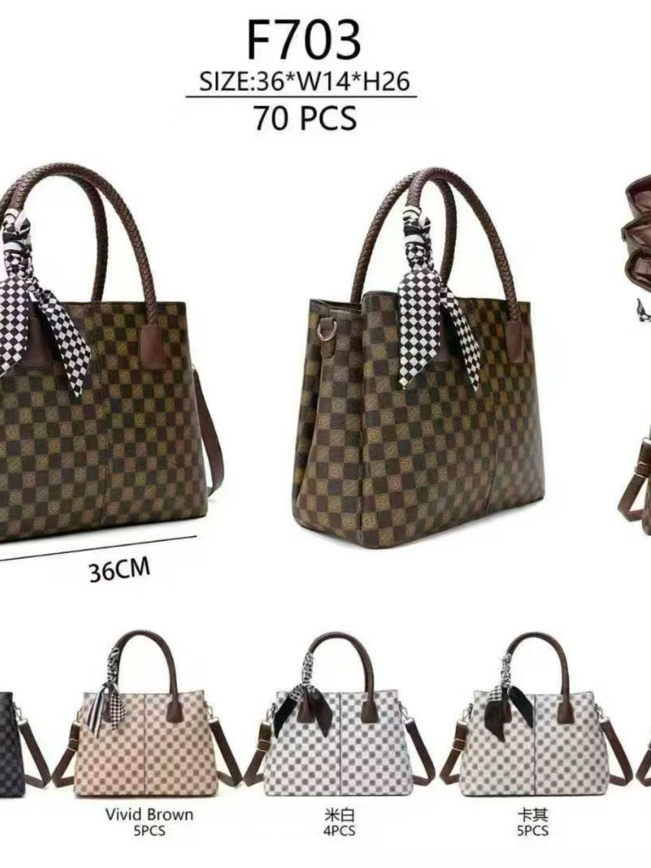 Bolsa grande tem três ziper de cima e com lenço F703