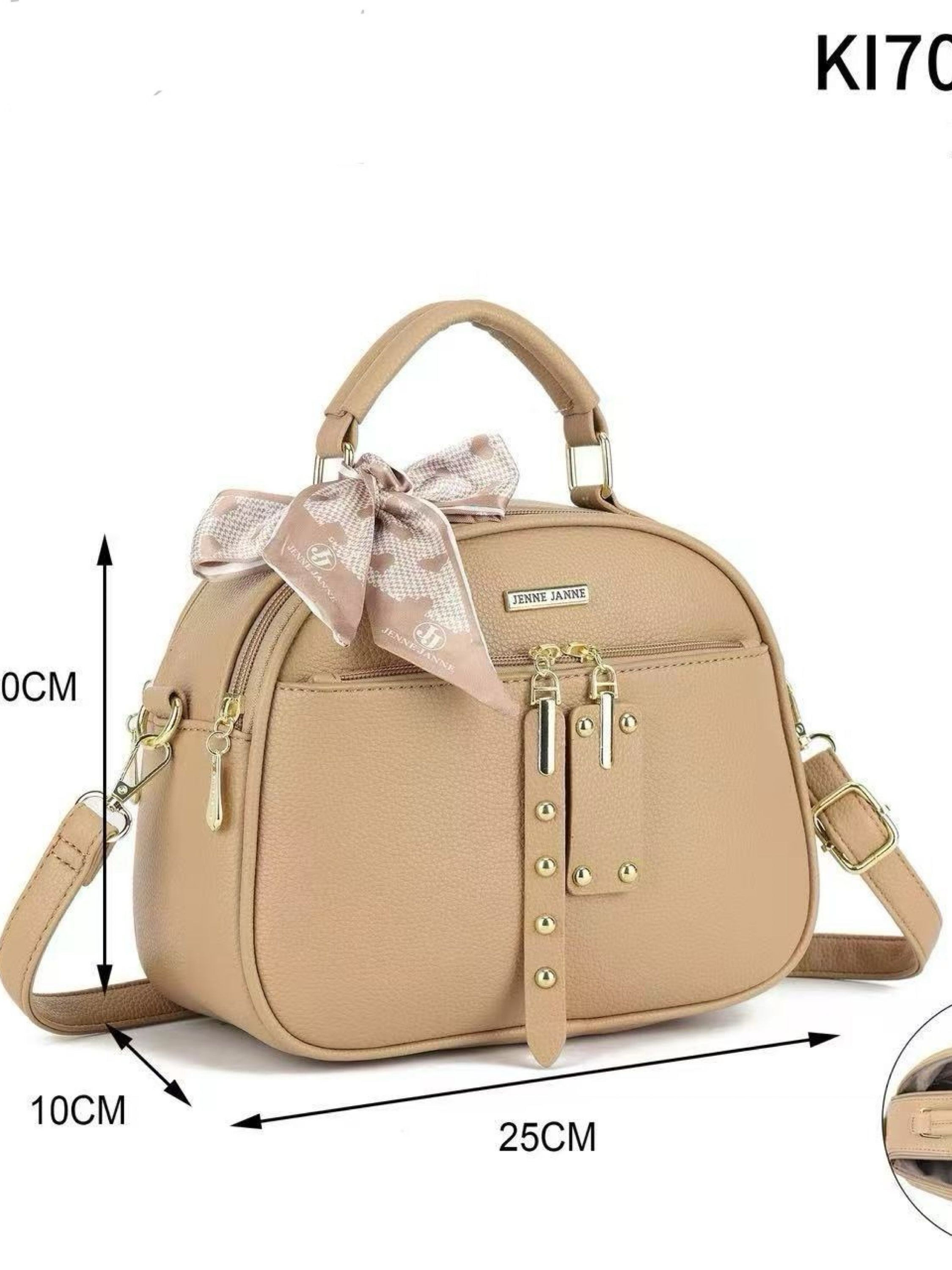 Bolsa transversal com dois zíper de cima e com lenço KI70441