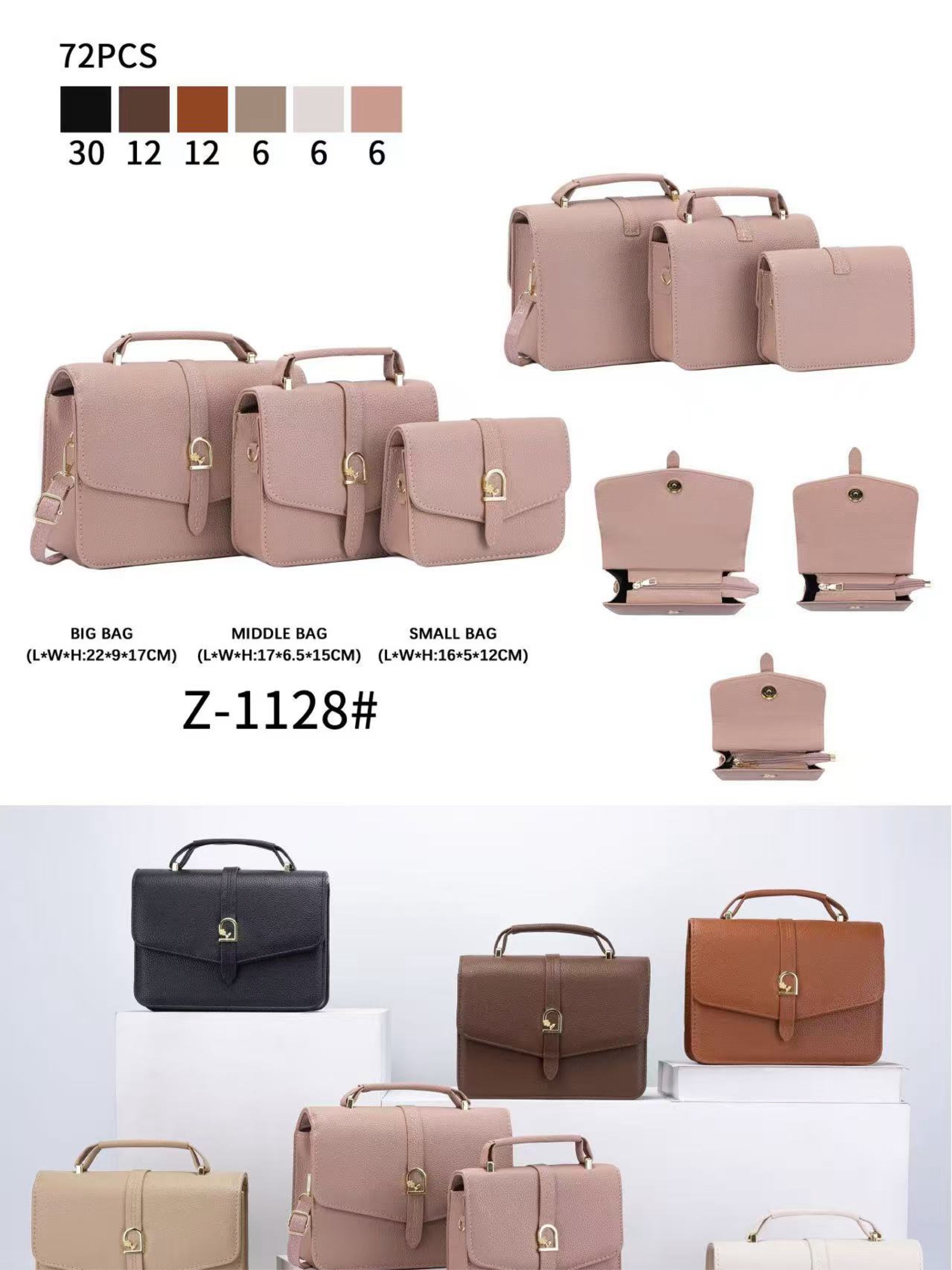Bolsa kit com 3 peças Z-1128#