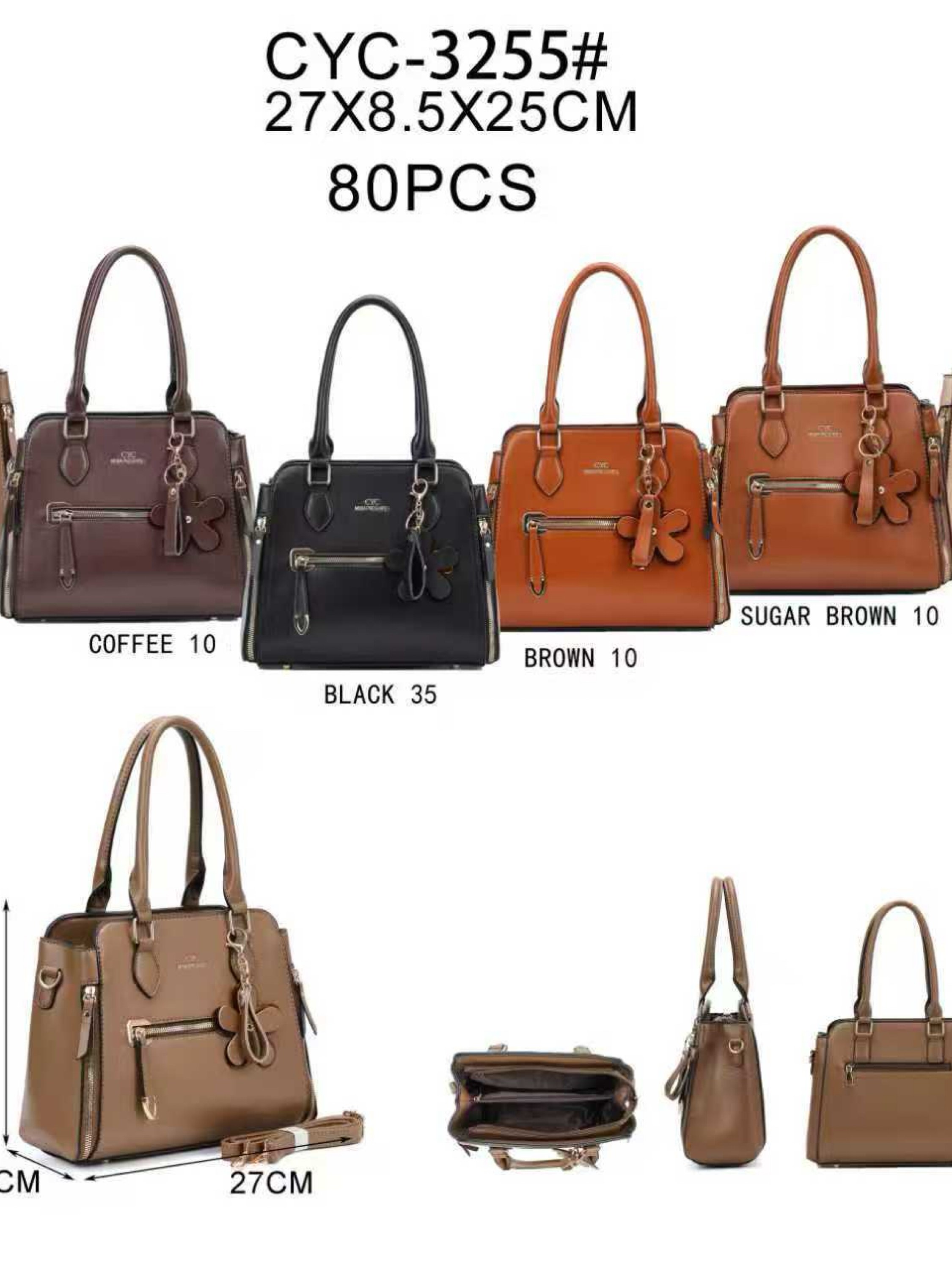 Bolsa tem divisória por dentro e com chaveiro CYC-3255#