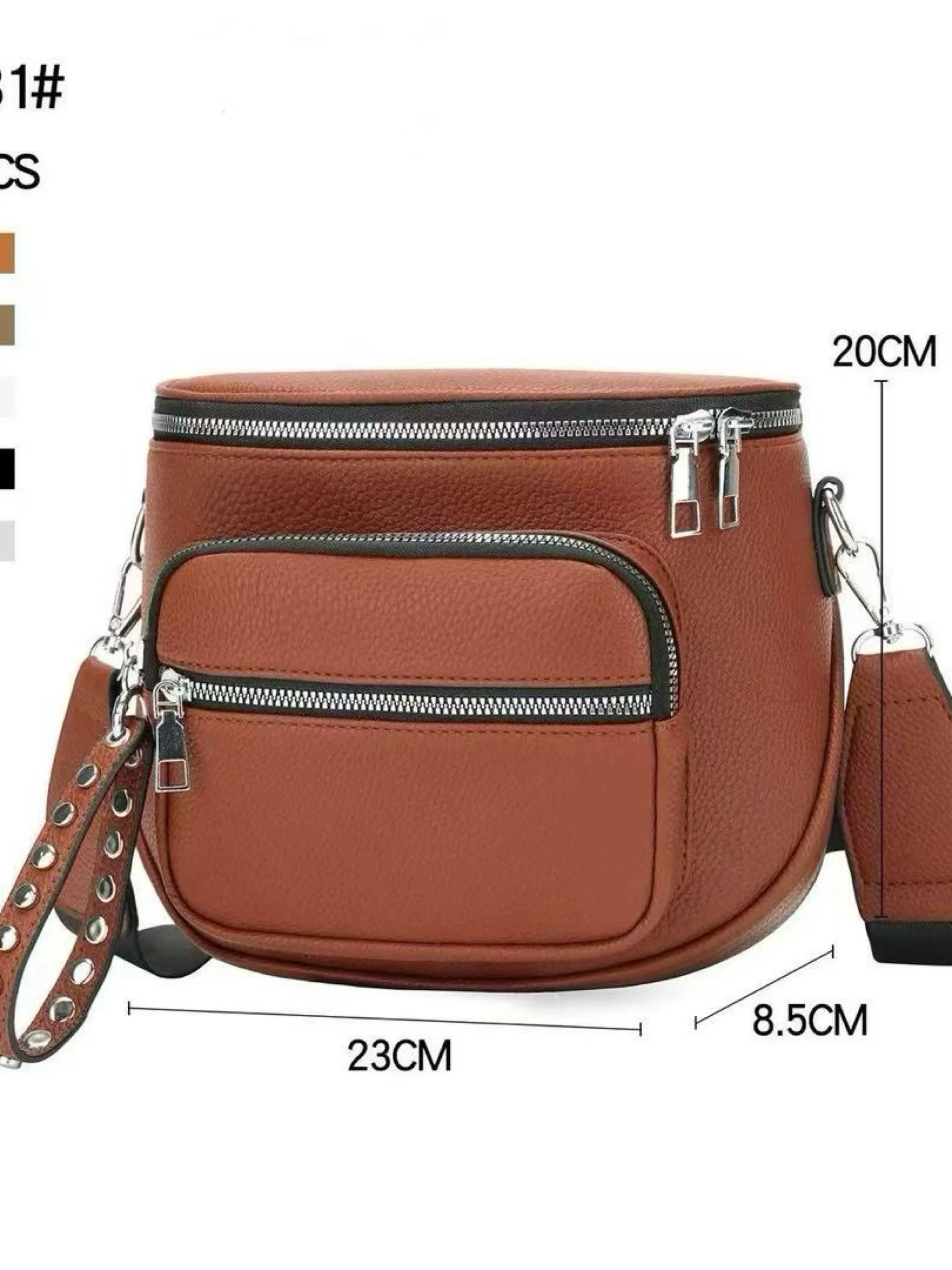Pochete transversal tem zíper atrás F10731#