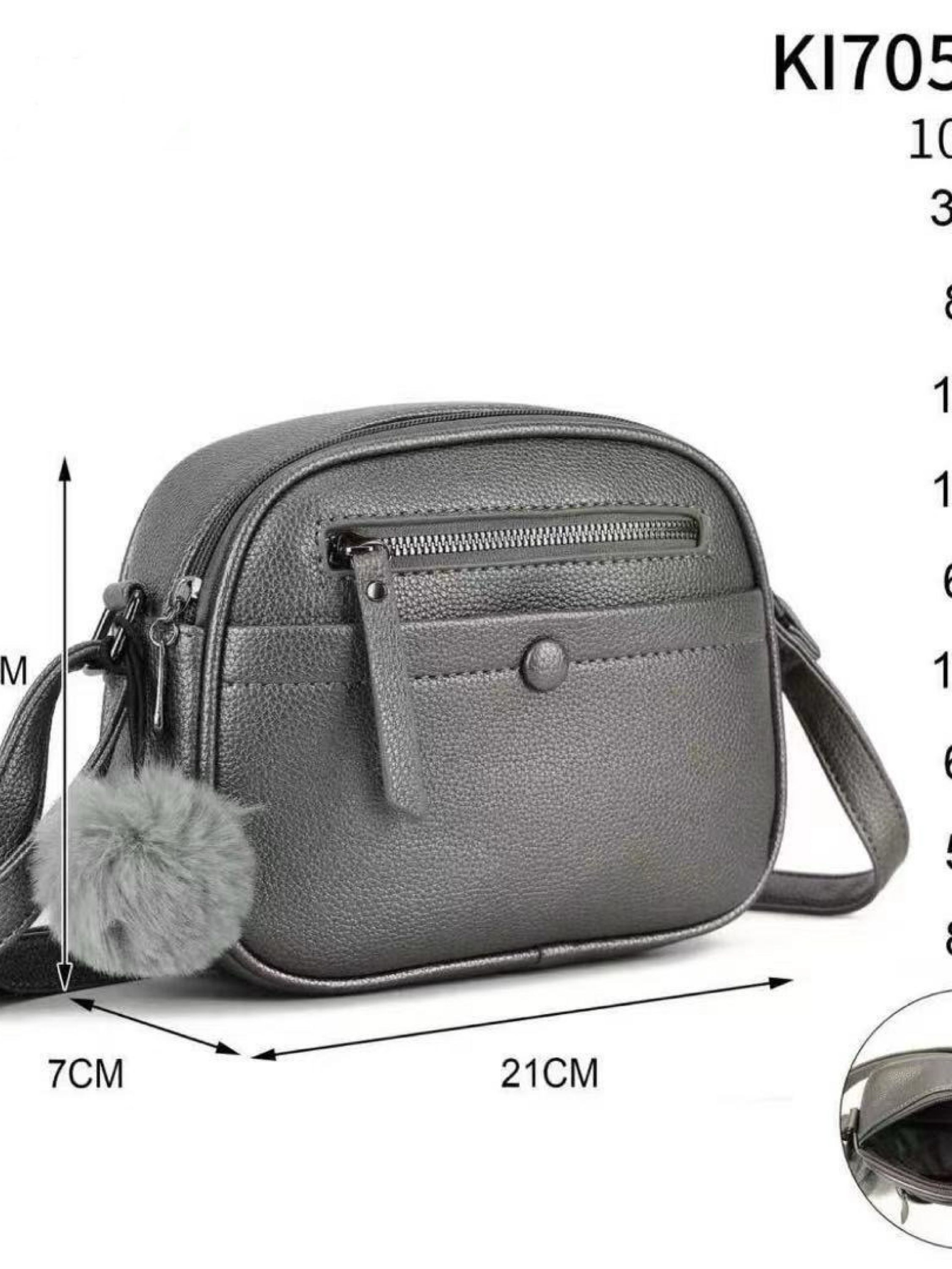 Bolsa transversal com pompom KI70526#