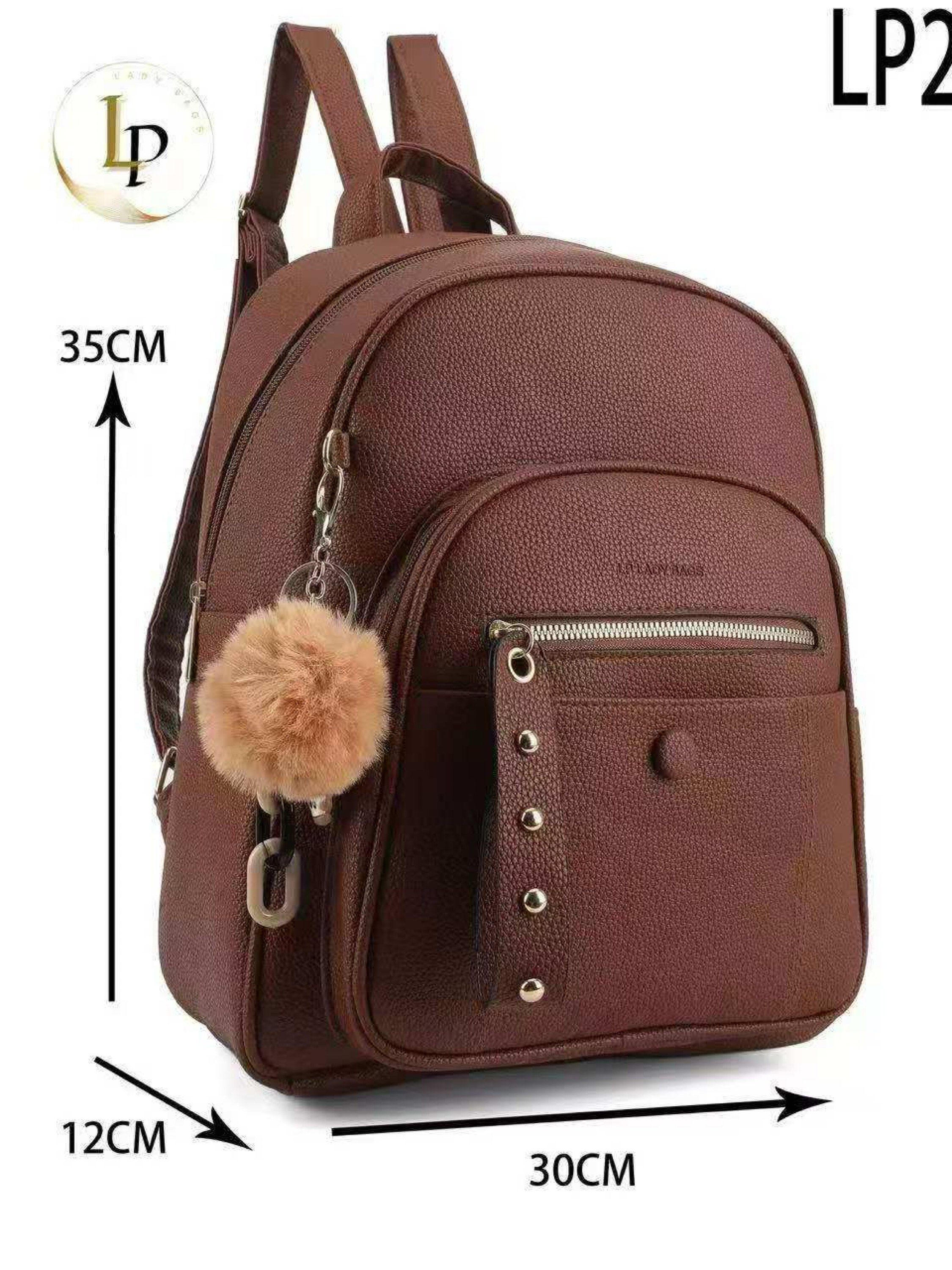 Mochila média com pompom LP25712-24#