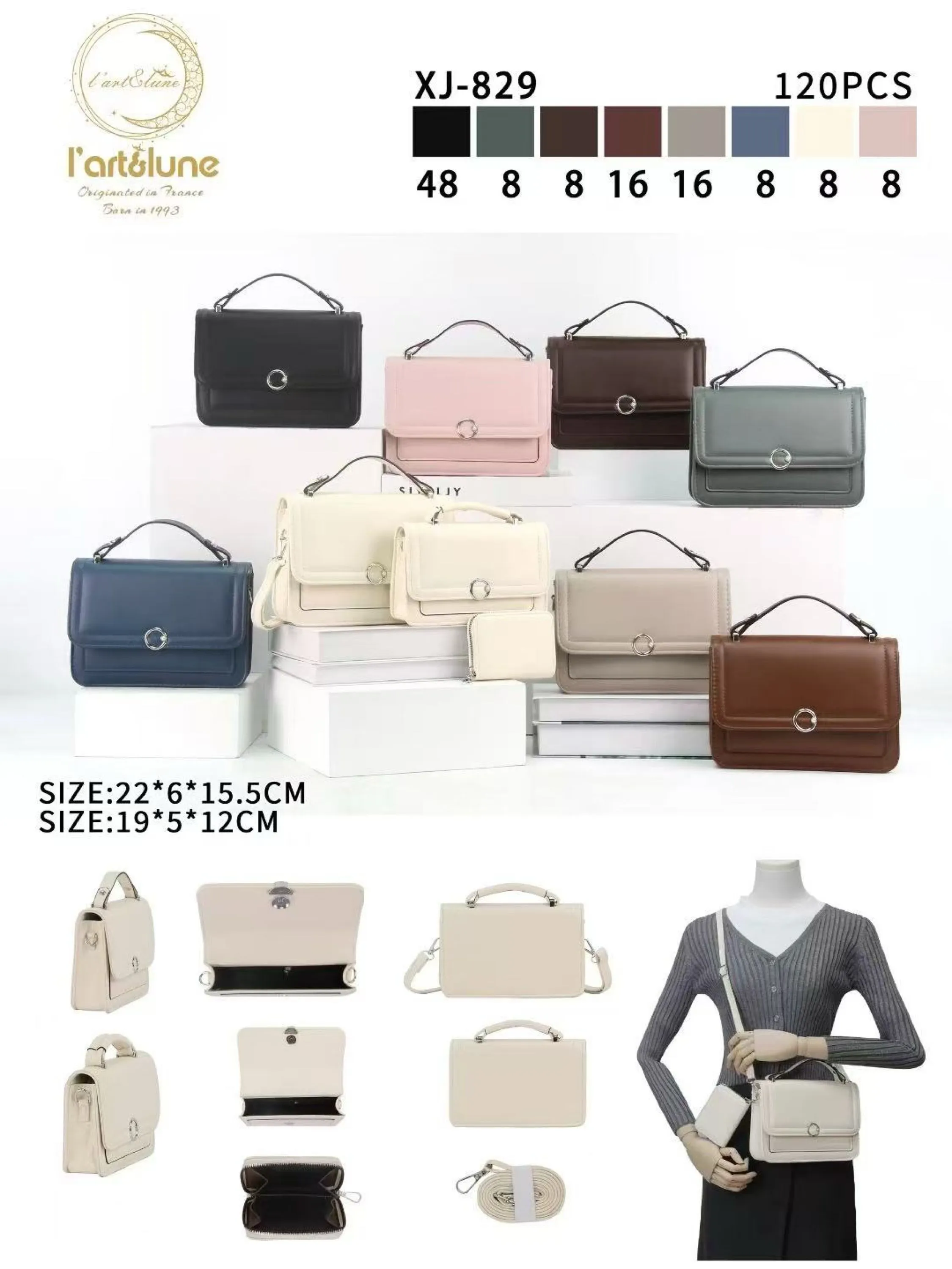Bolsa transversal kit com 3 peças XJ-829