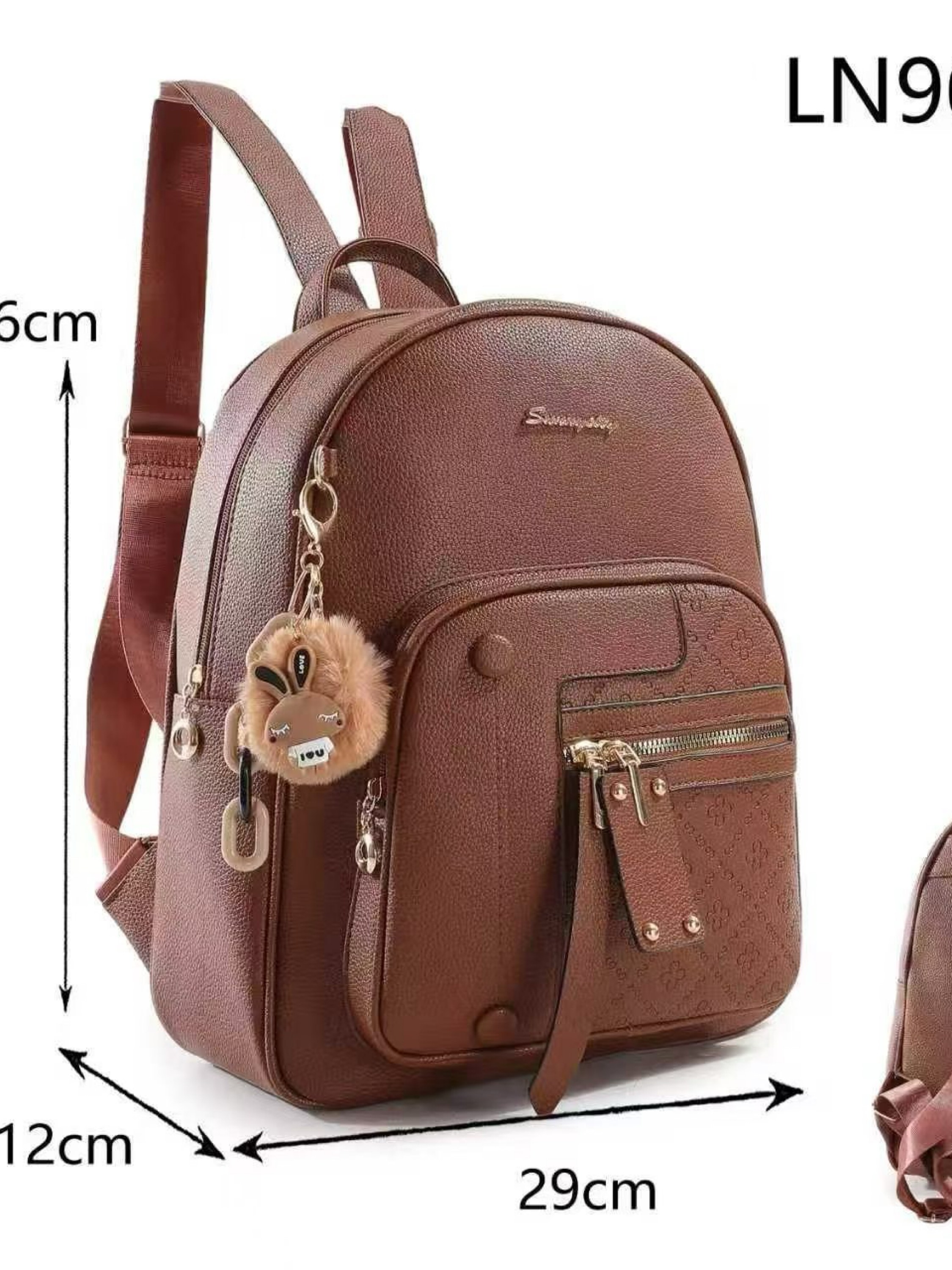 Mochila média com chaveiro LN9016-3#
