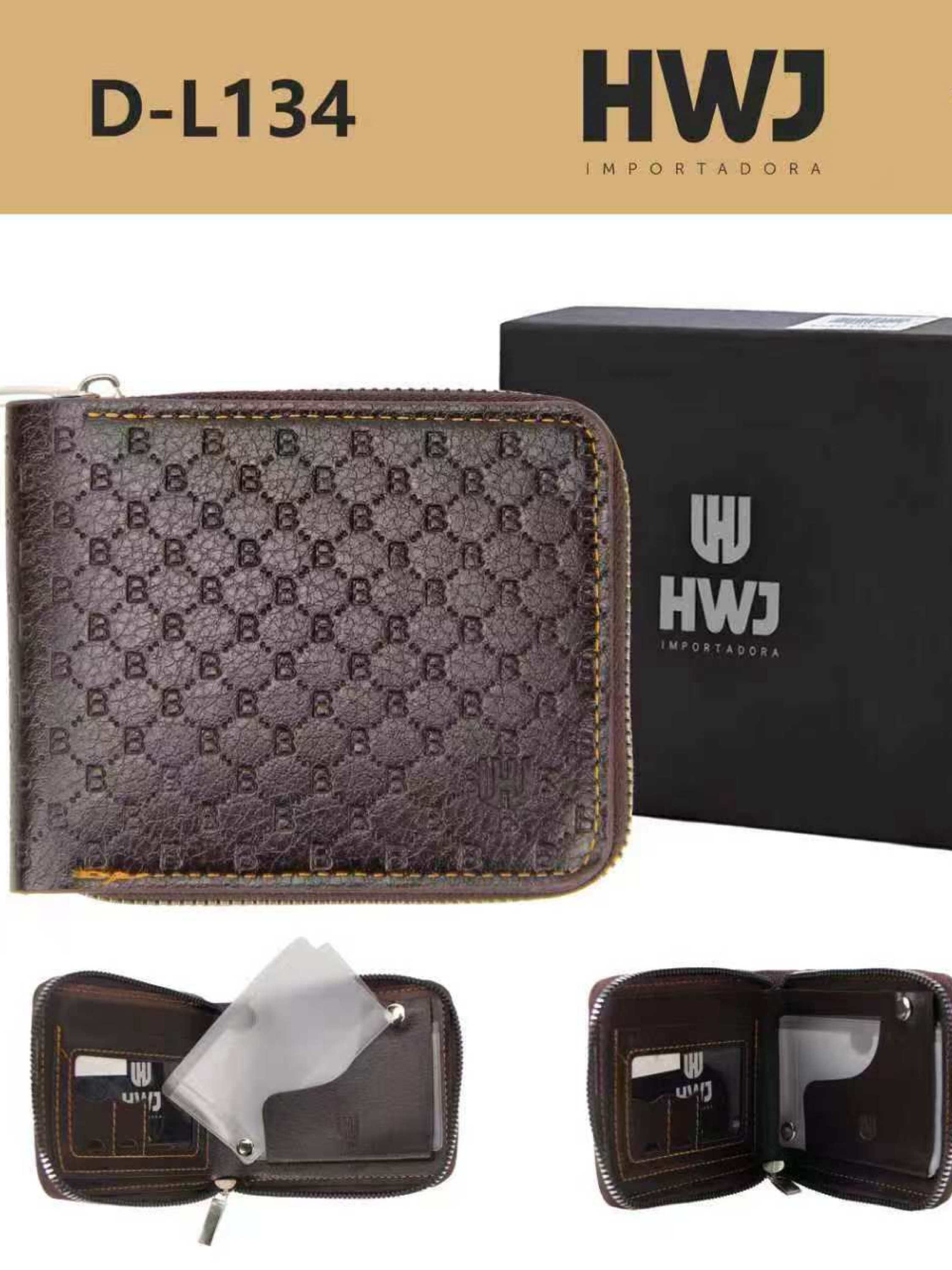 Carteira masculina com zíper D-L134