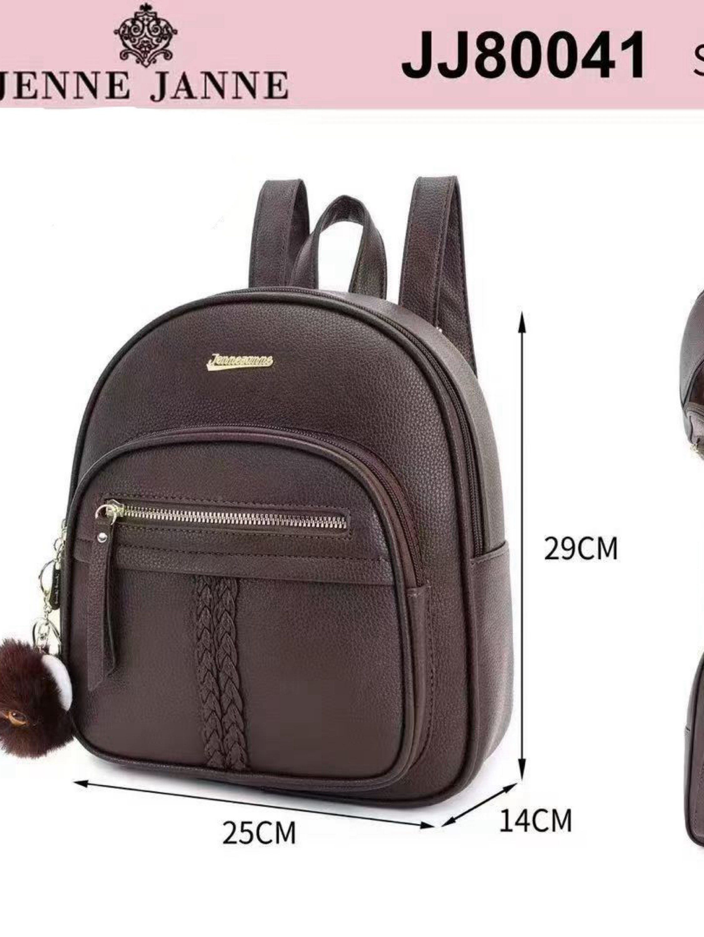 Mochila vira bolsa menor e com pompom JJ80041