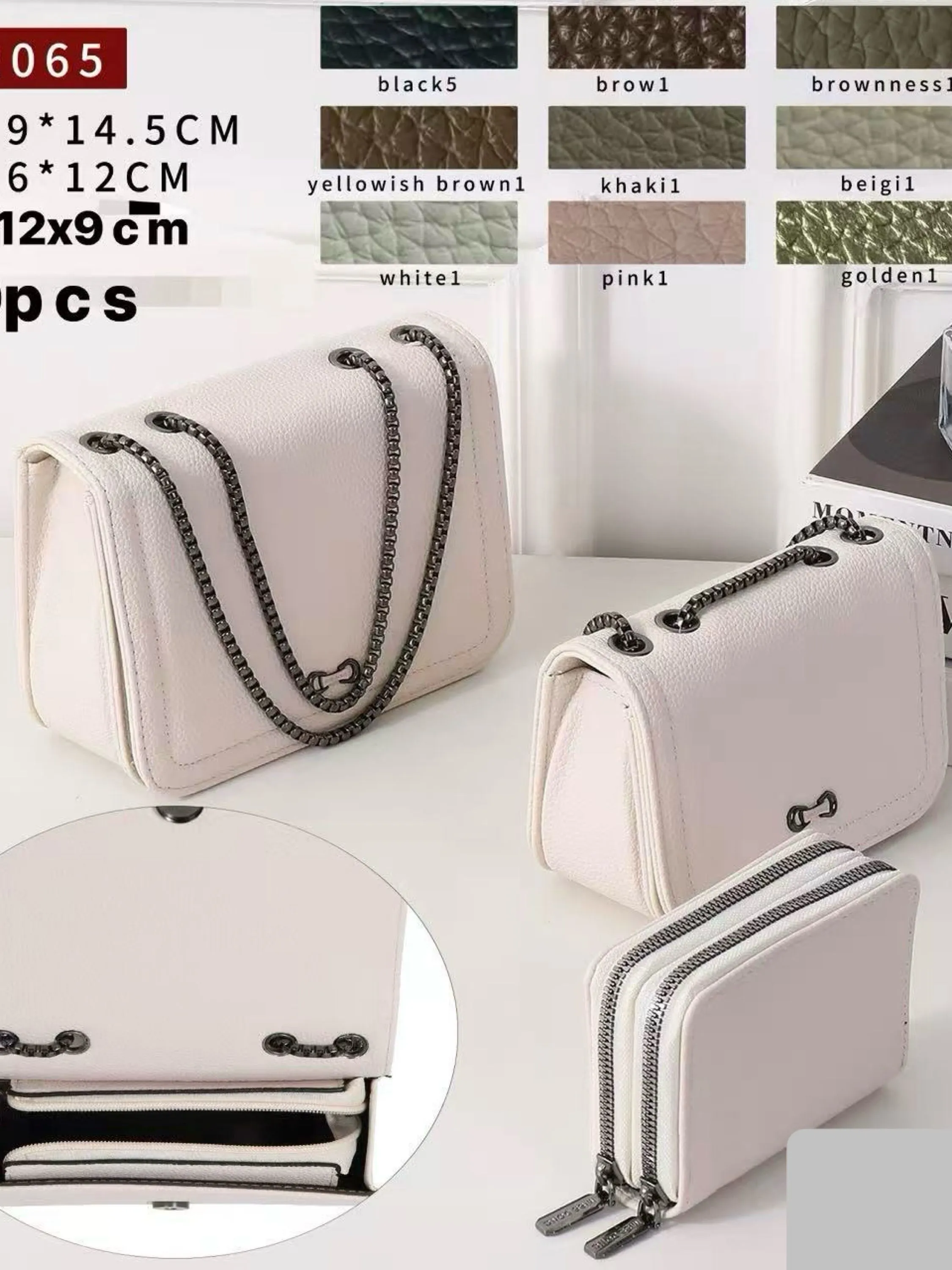 Bolsa kit com 3 peças e com alça corrente DA-2065