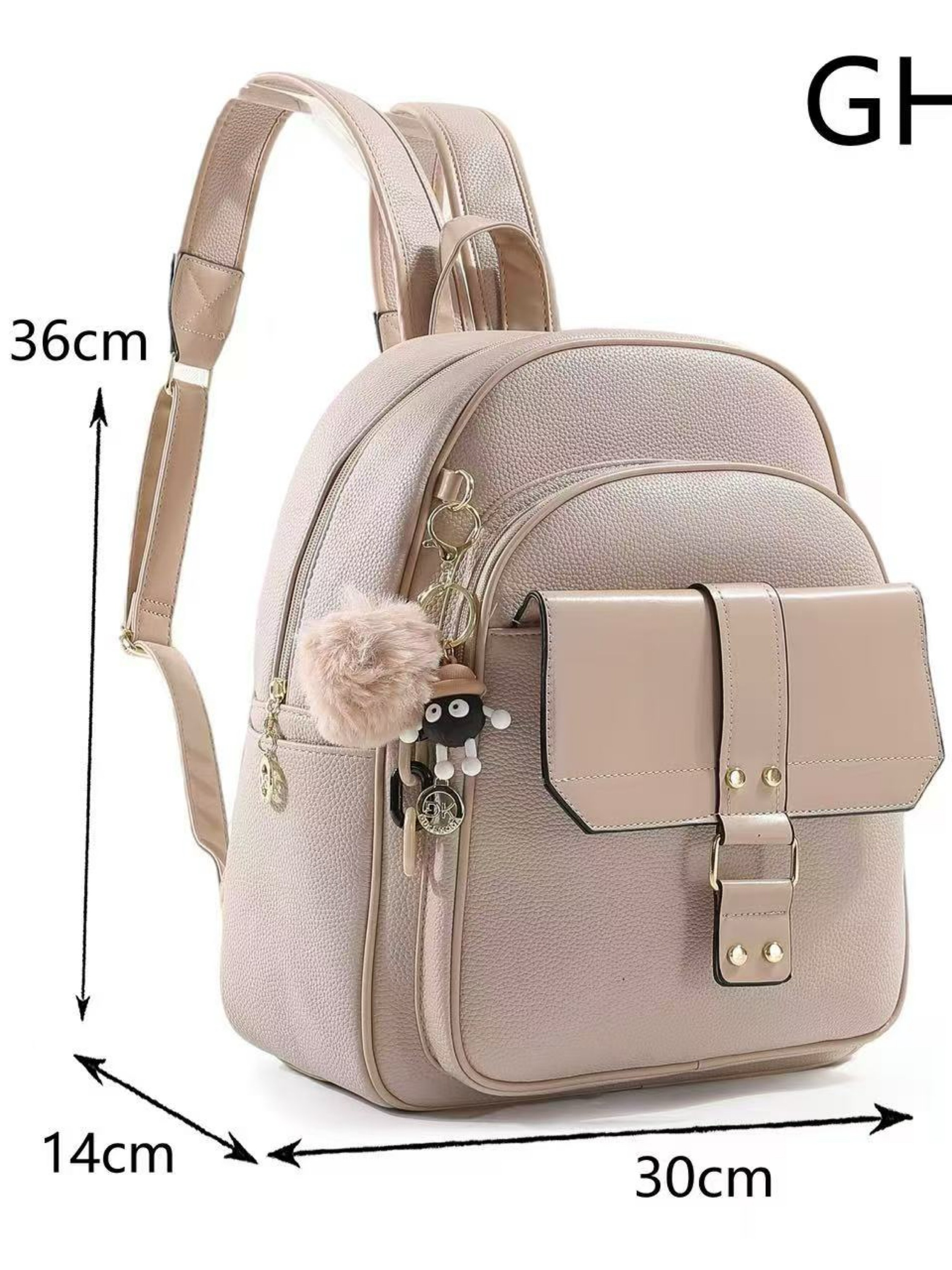 Mochila grande alça larga com chaveiro GH-554#