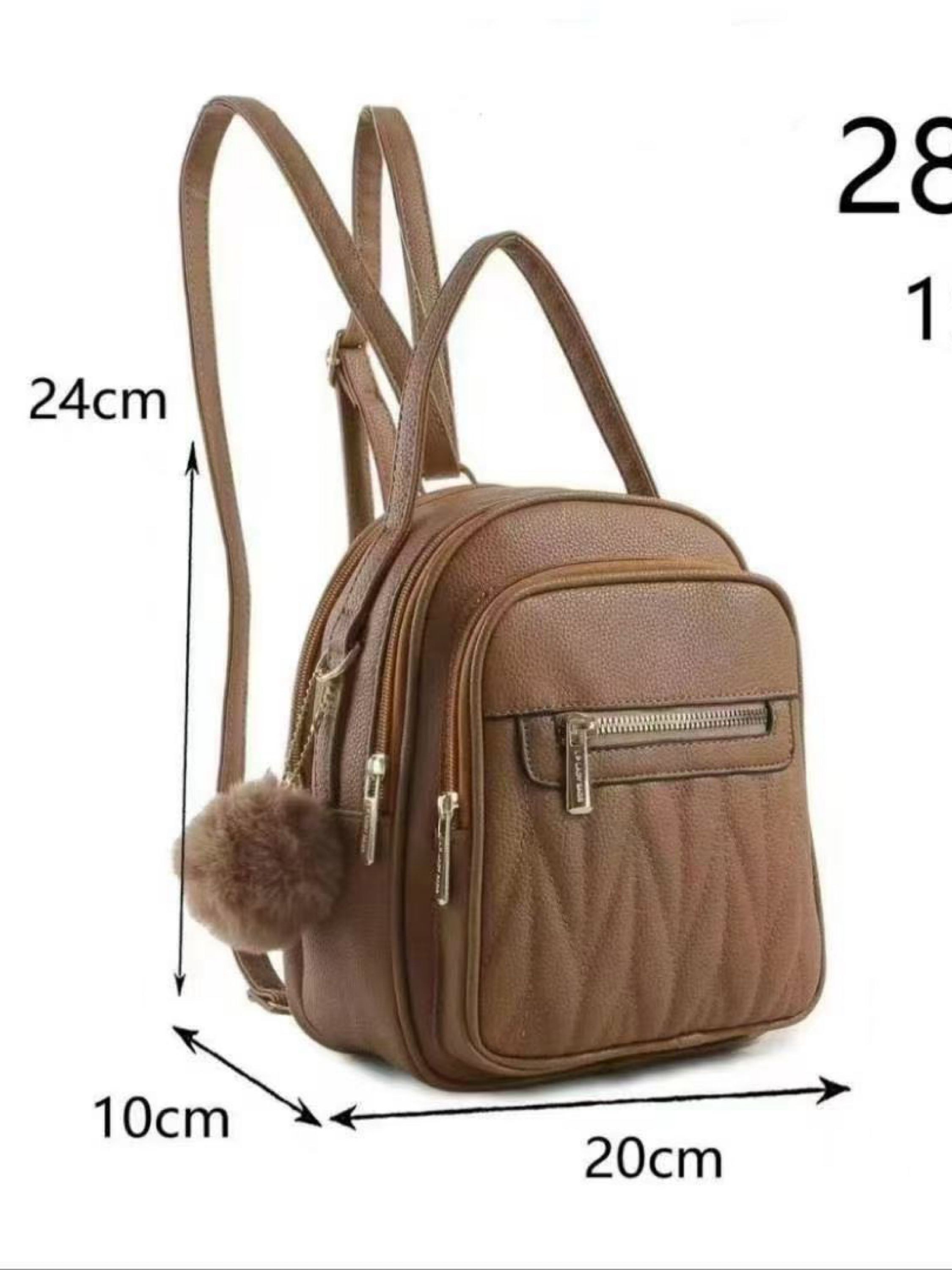 Mochila vira bolsa menor com pompom 2873#