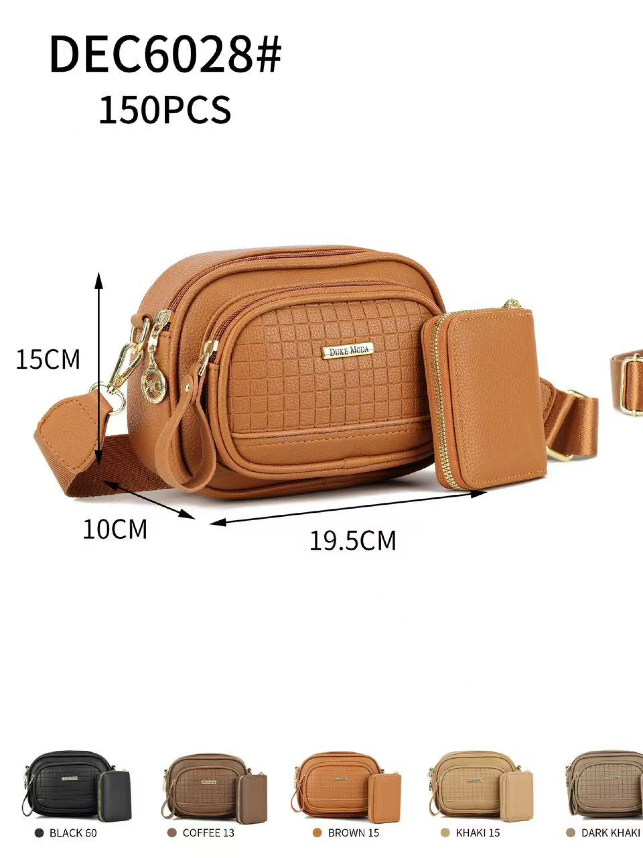Bolsa transversal alça larga e com carteira DEC6028#