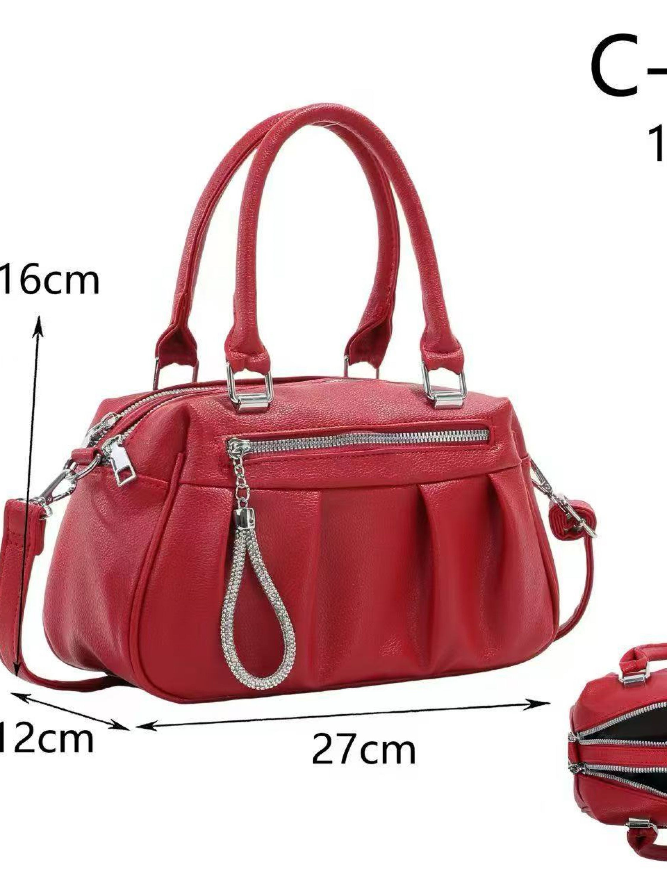 Bolsa média com dois zíper de cima C-17#