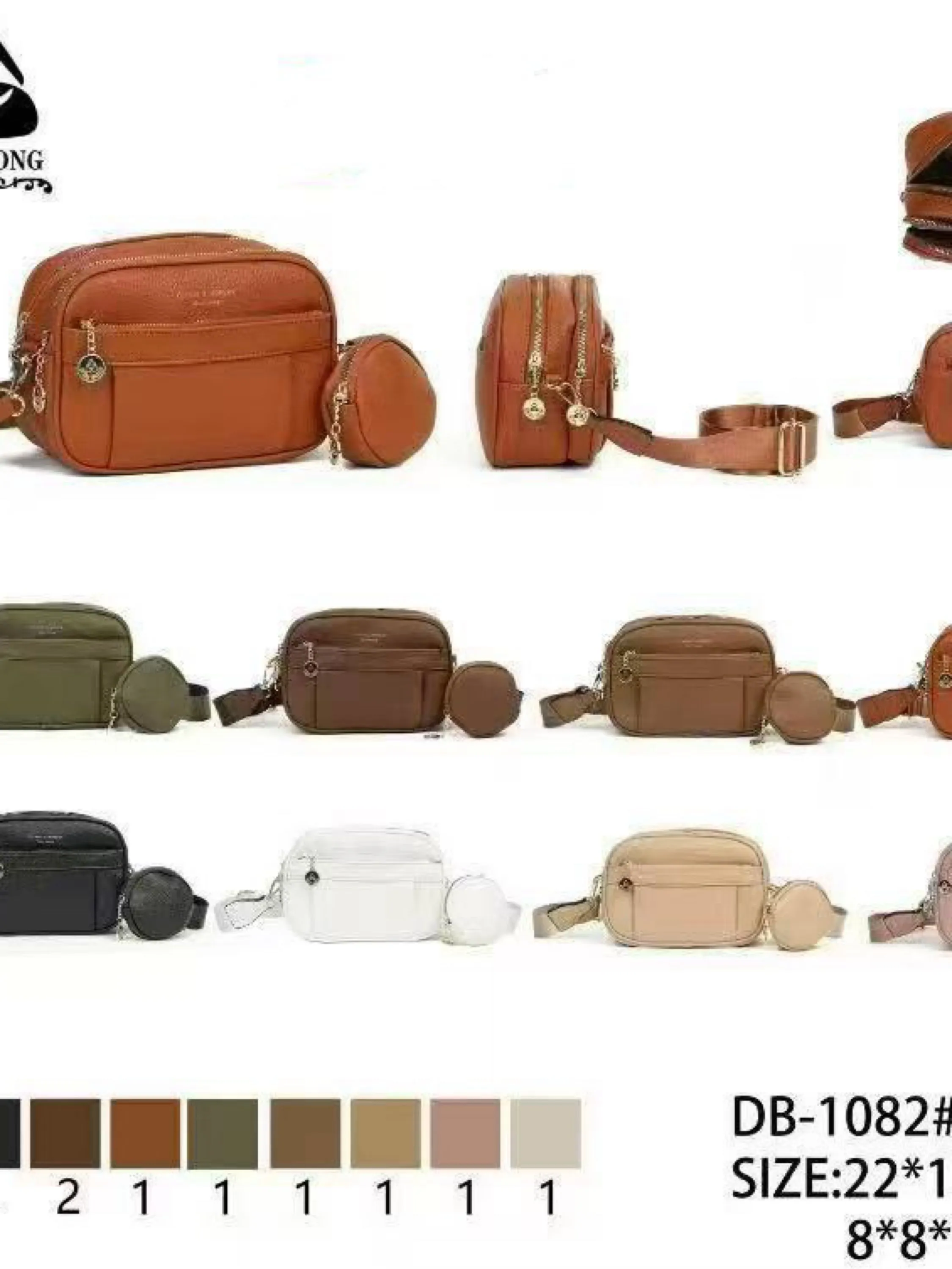 Bolsa com dois zíper de cima e com chaveiro DB-1082