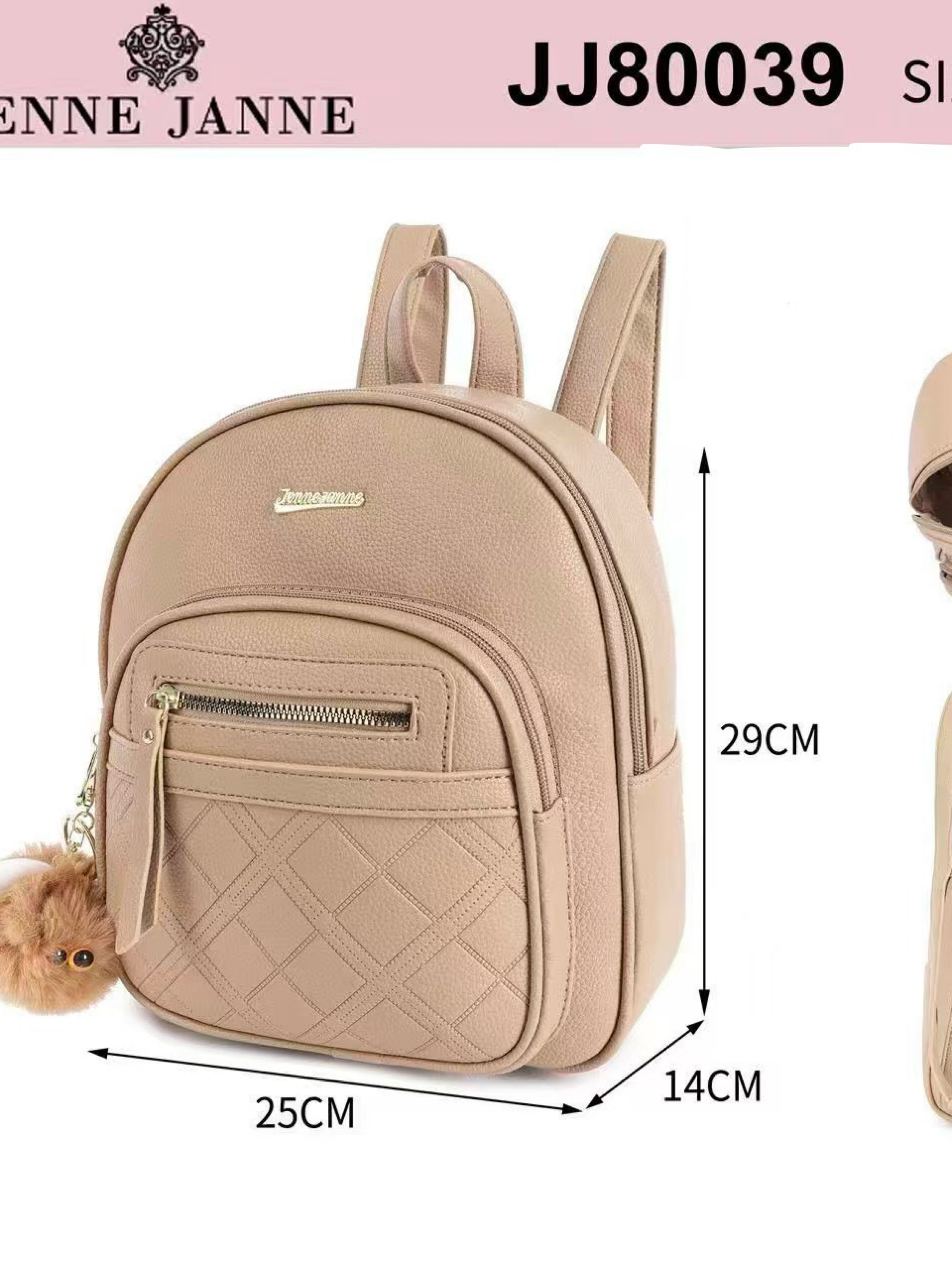Mochila vira bolsa com pompom JJ80039