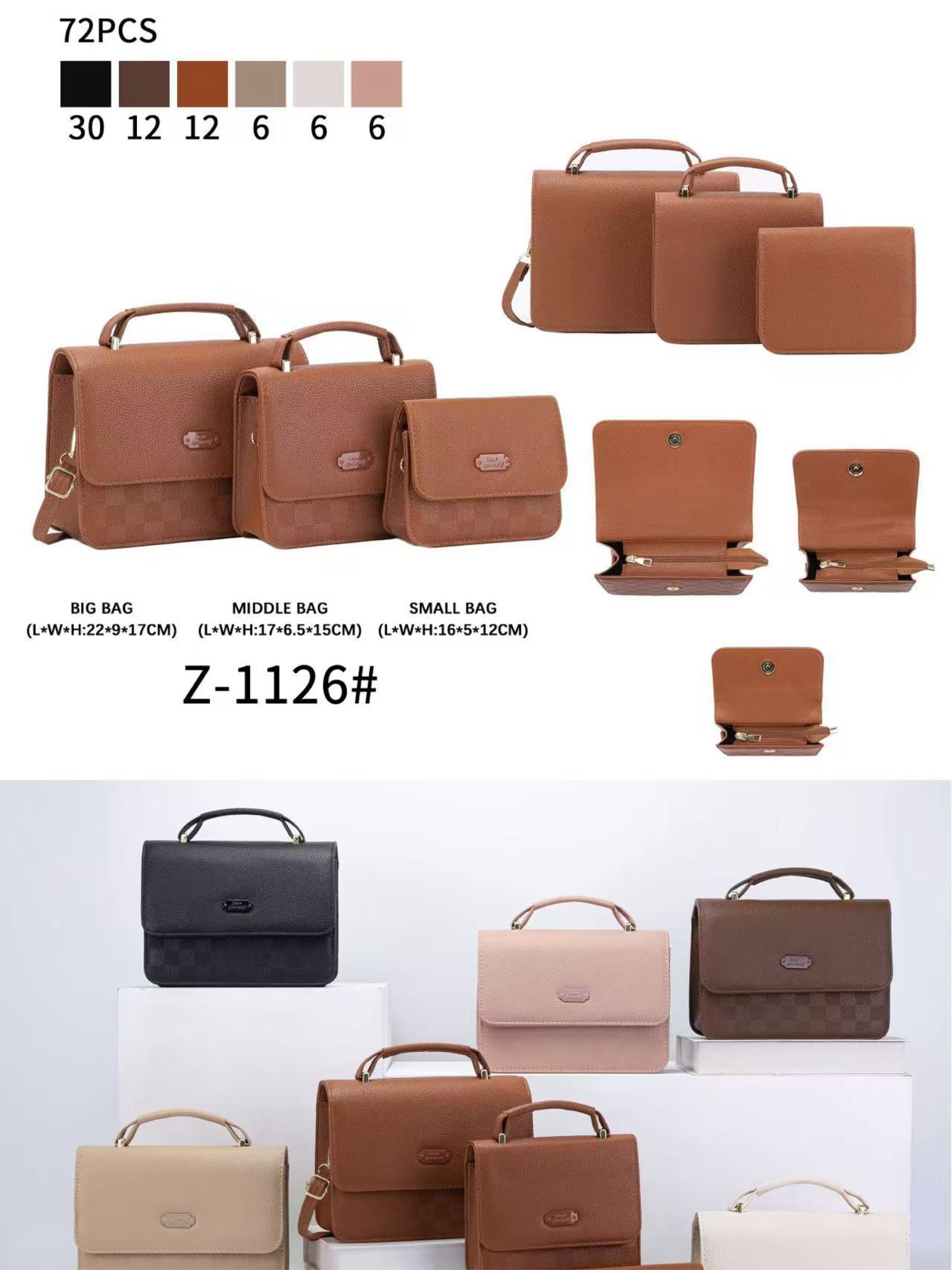 Bolsa kit com 3 peças Z-1126#