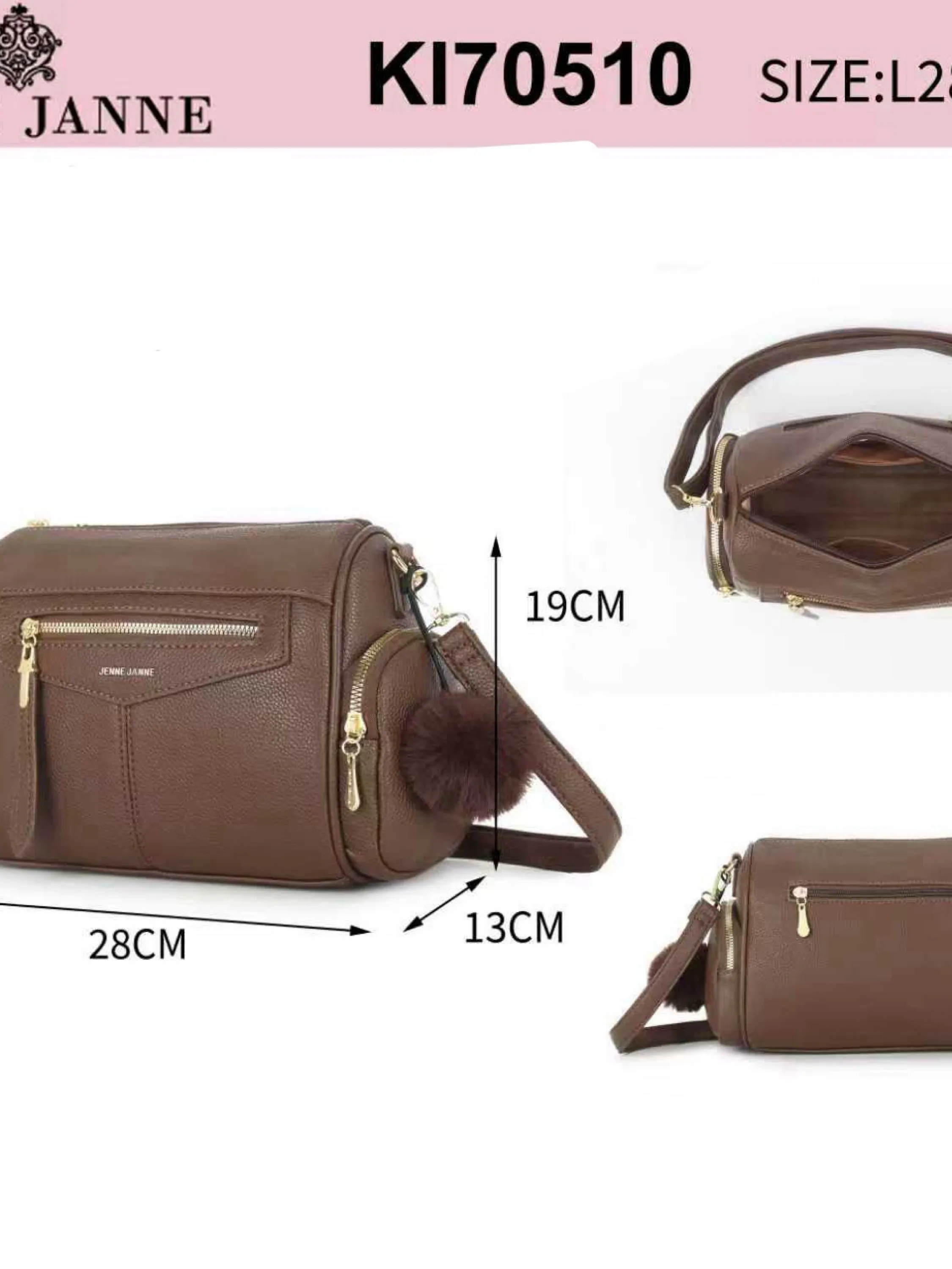 Bolsa média com pompom KI70510