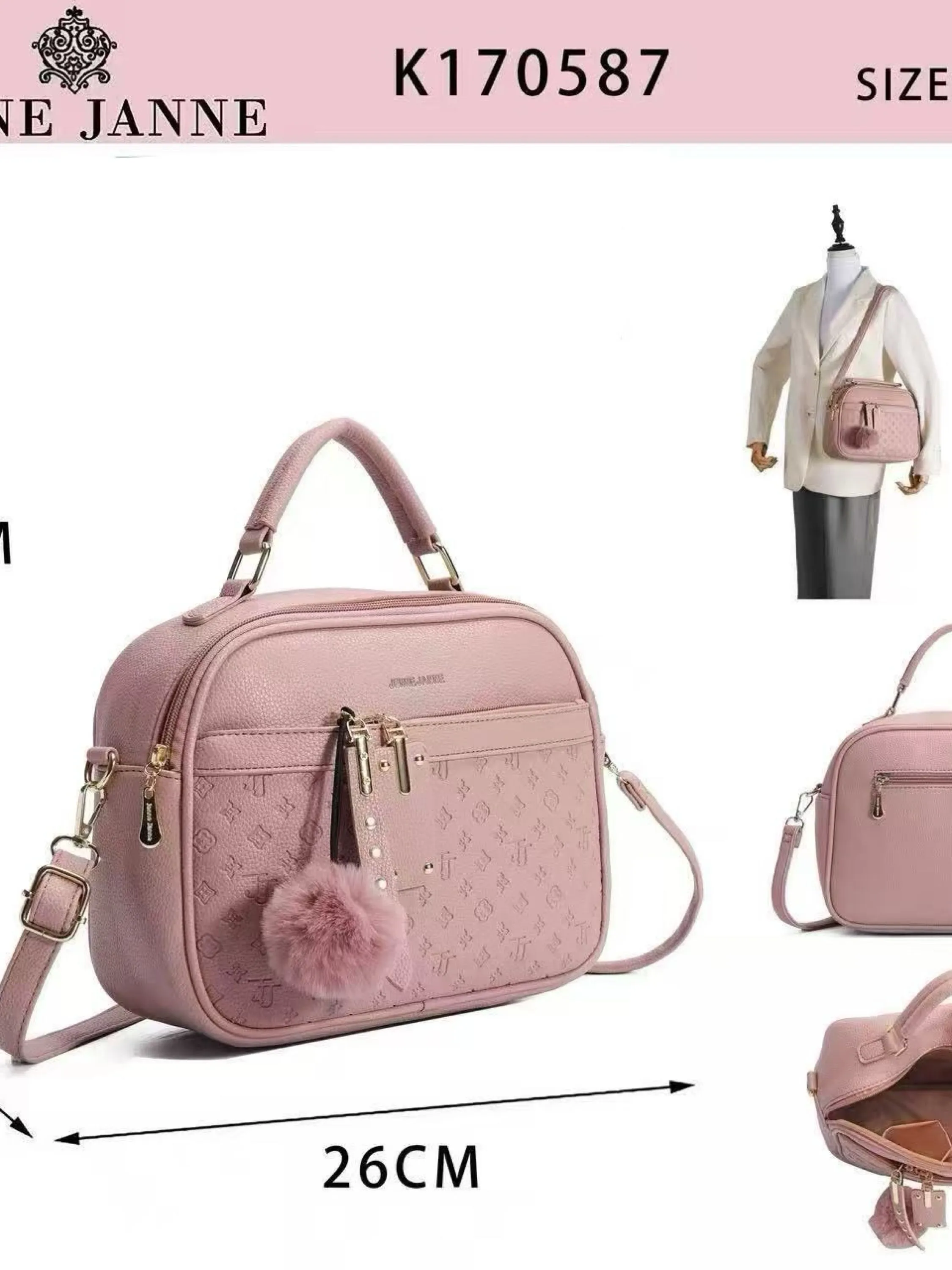 Bolsa média com pompom K170587