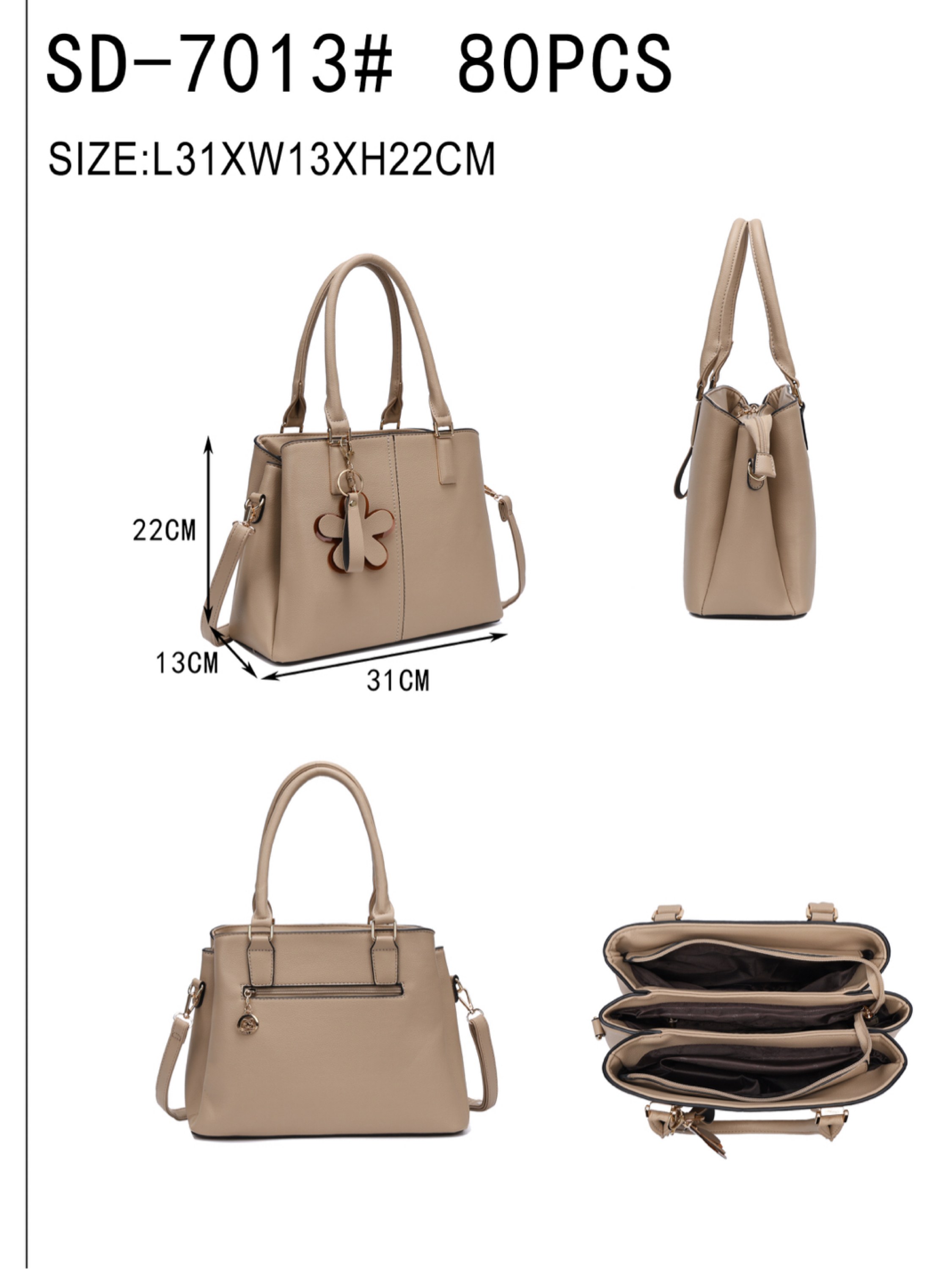 Bolsa com três divisórias de cima e com chaveiro SD-7013#
