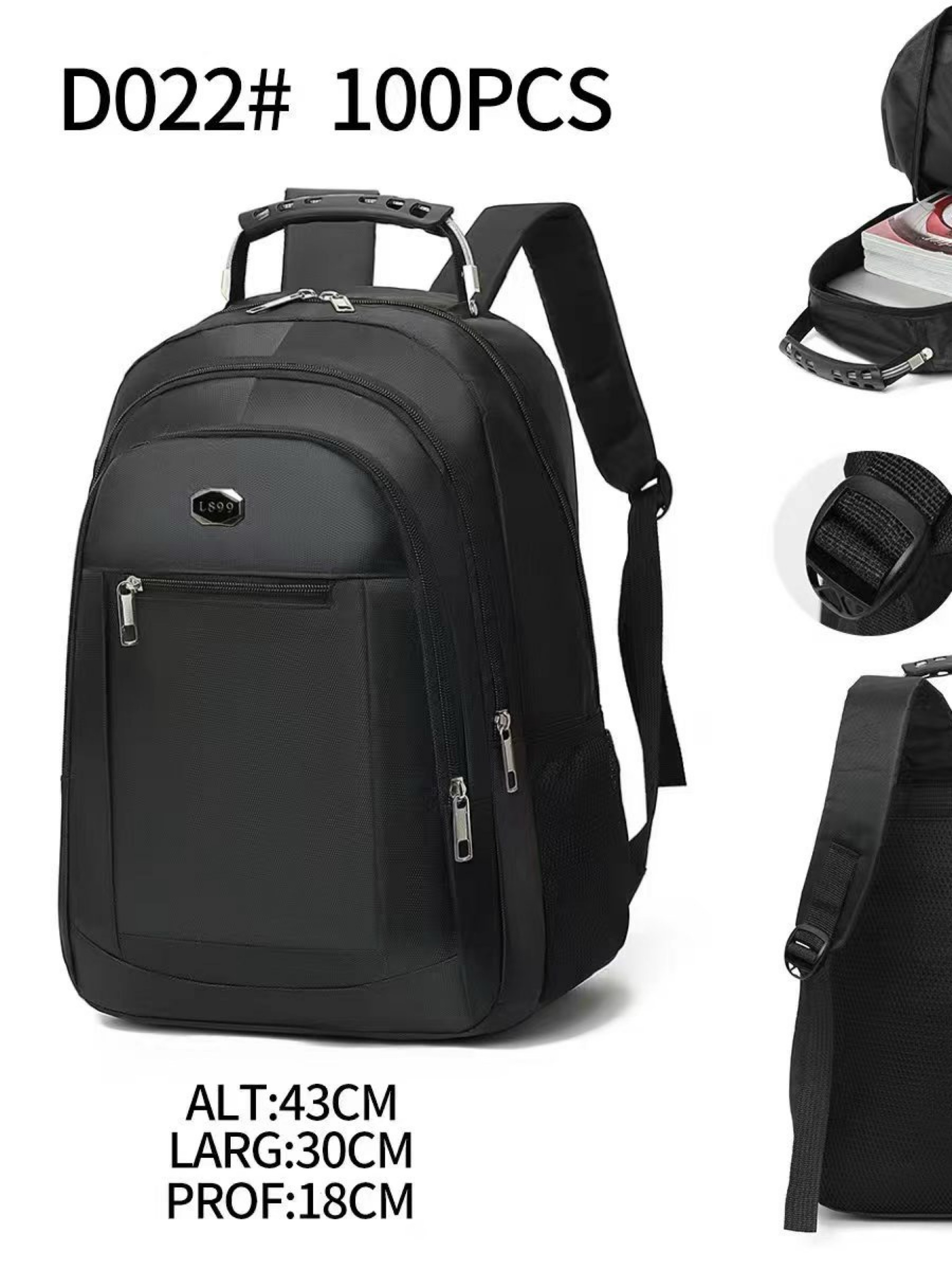 Mochila masculina com cabo de aço D022#