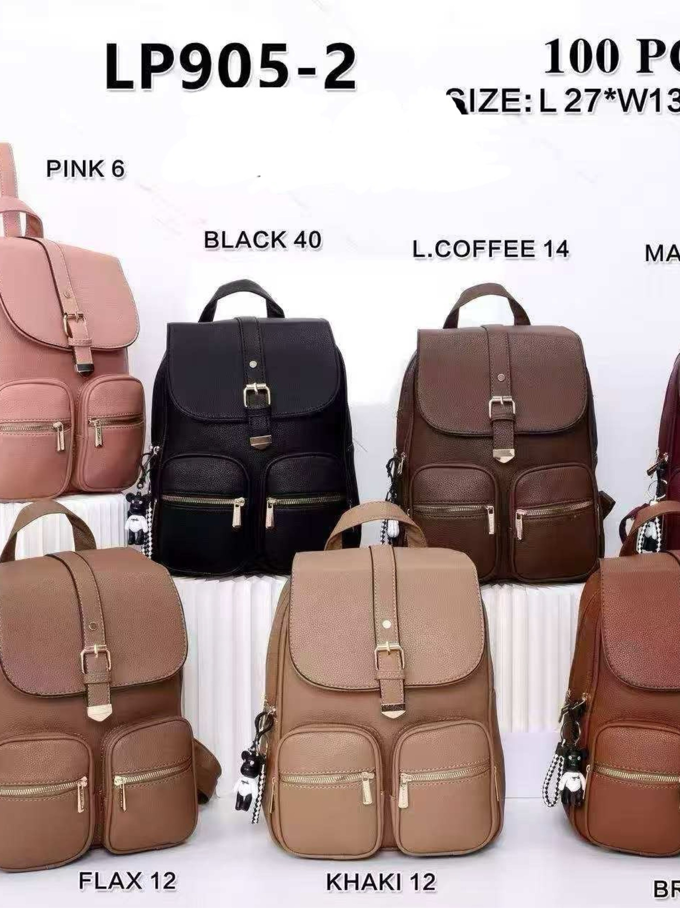 Mochila grande com dois zíper de cima e com chaveiro LP905-2