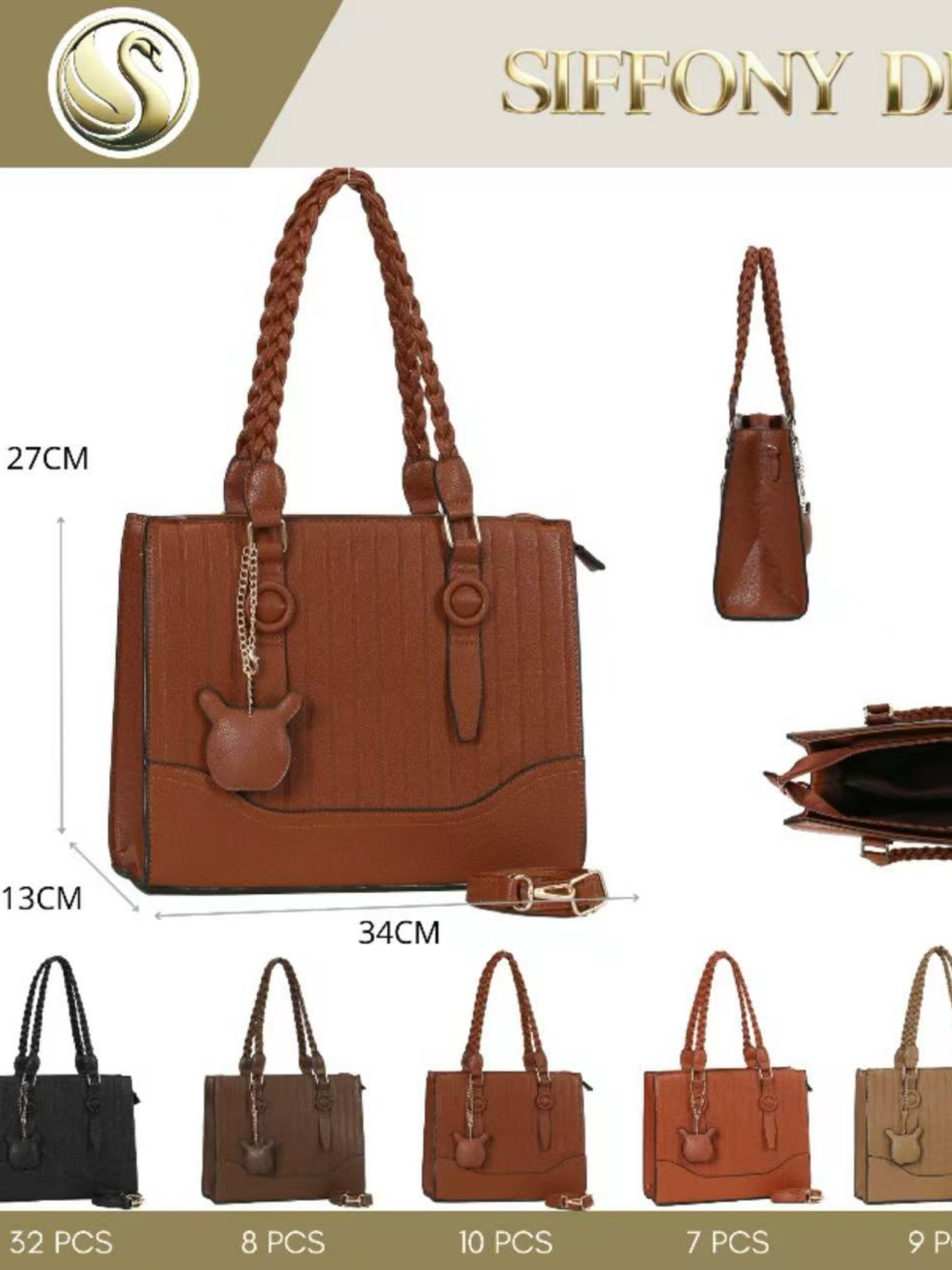 Bolsa grande tem divisória por dentro e com chaveiro SD-8071