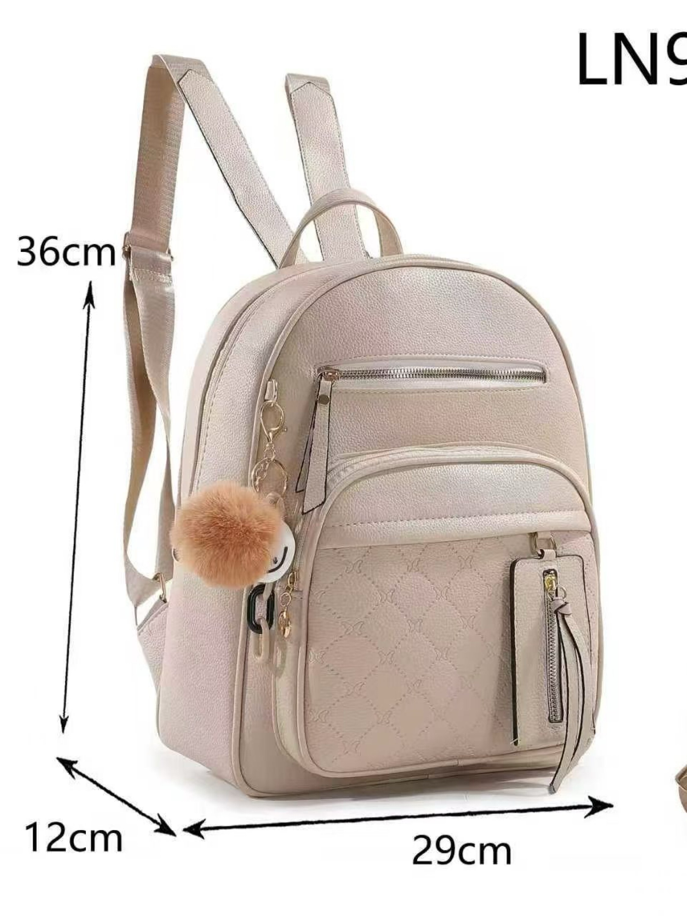 まろん Mochila média com chaveiro LN9016-4# - Mn Mochilas | ZAX