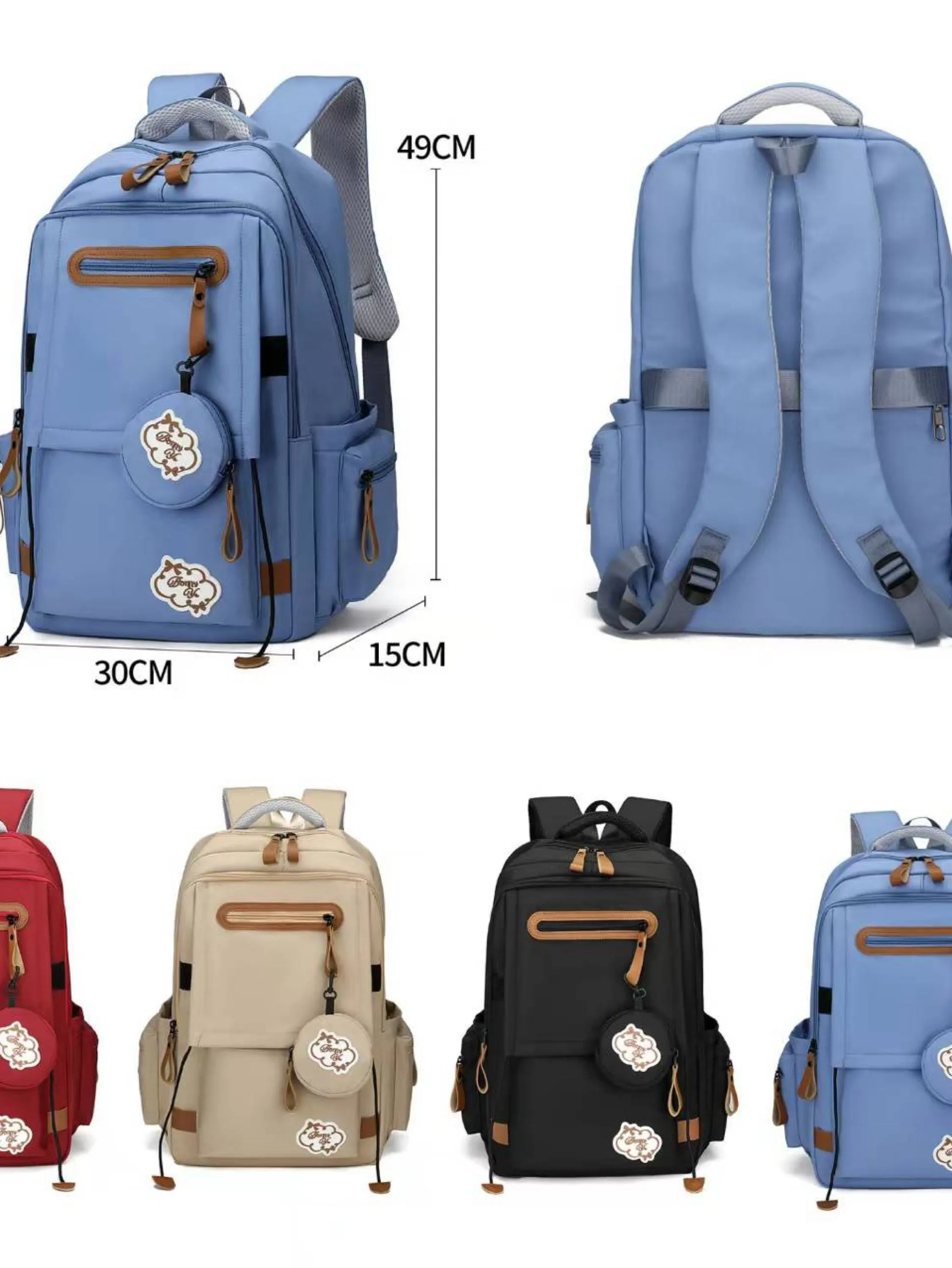 Mochila grande impermeável com chaveiro A331#