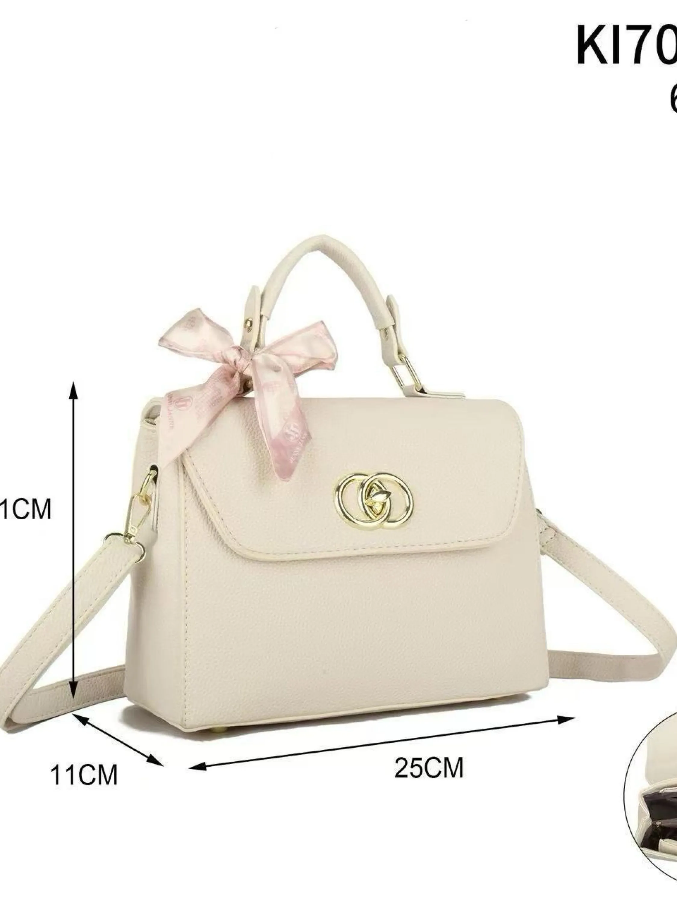 Bolsa tem divisória por dentro e com lenço KI70552#