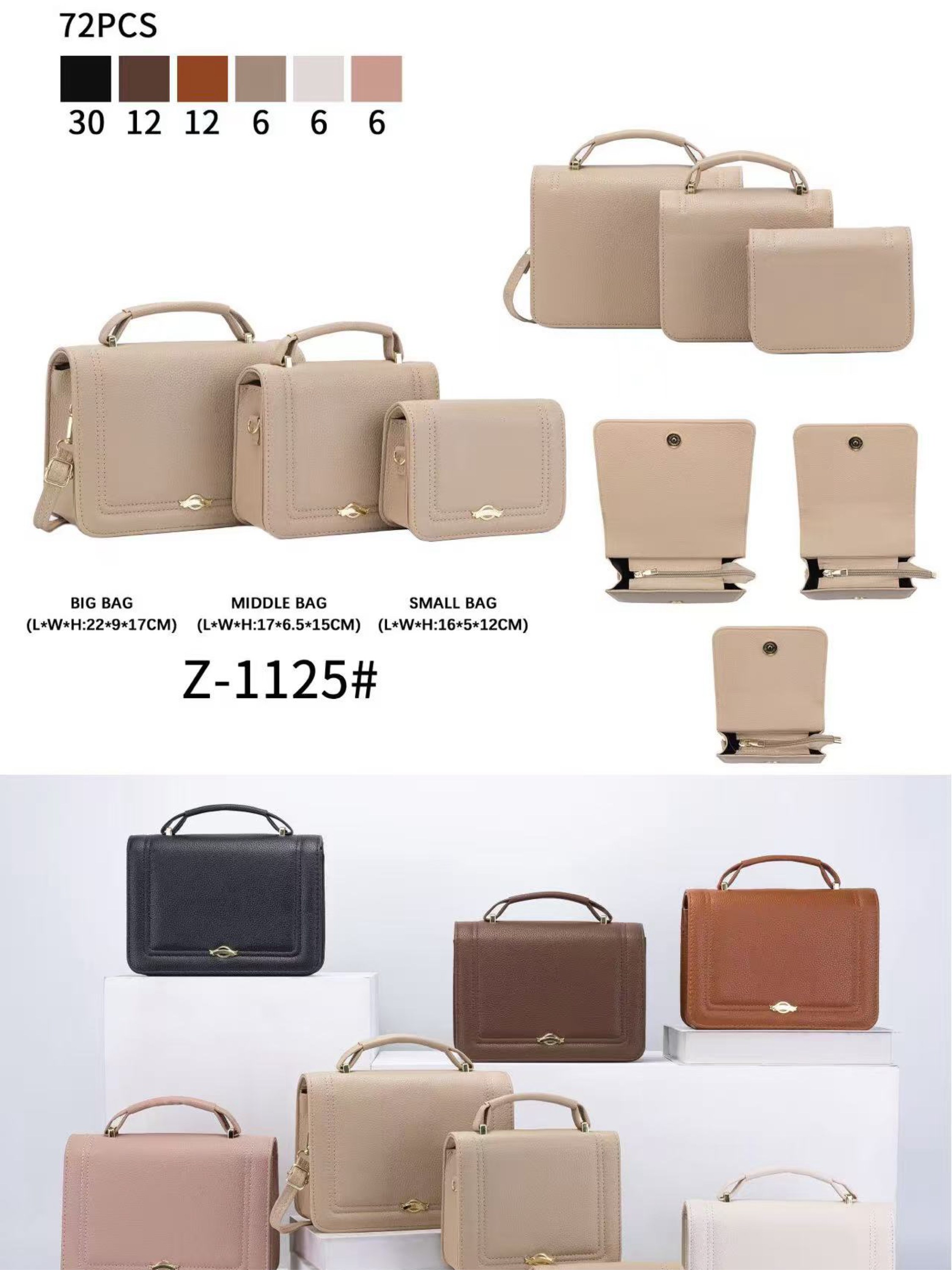 Bolsa kit com 3 peças Z-1125#