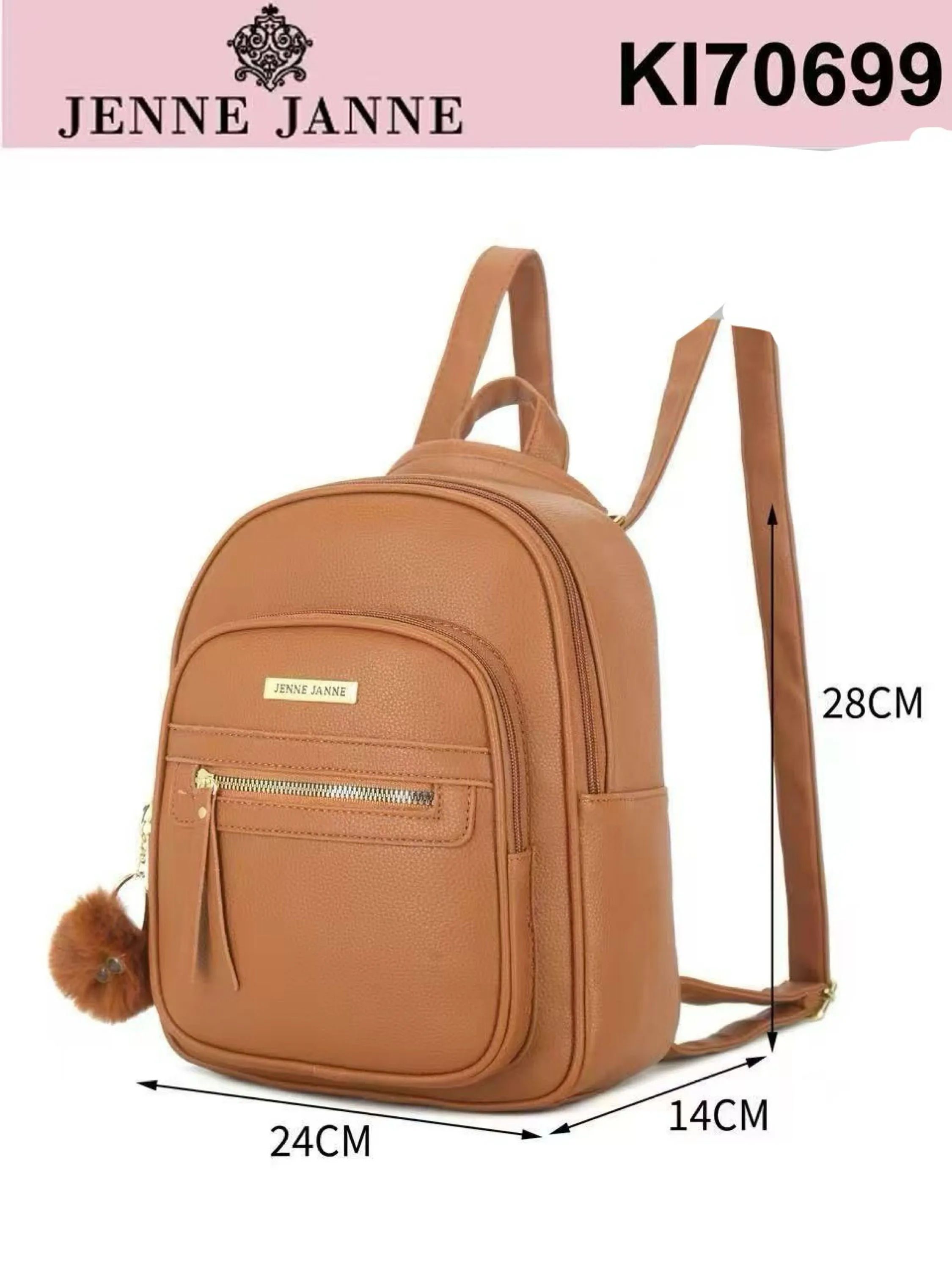 Mochila vira bolsa menor com pompom KI70699