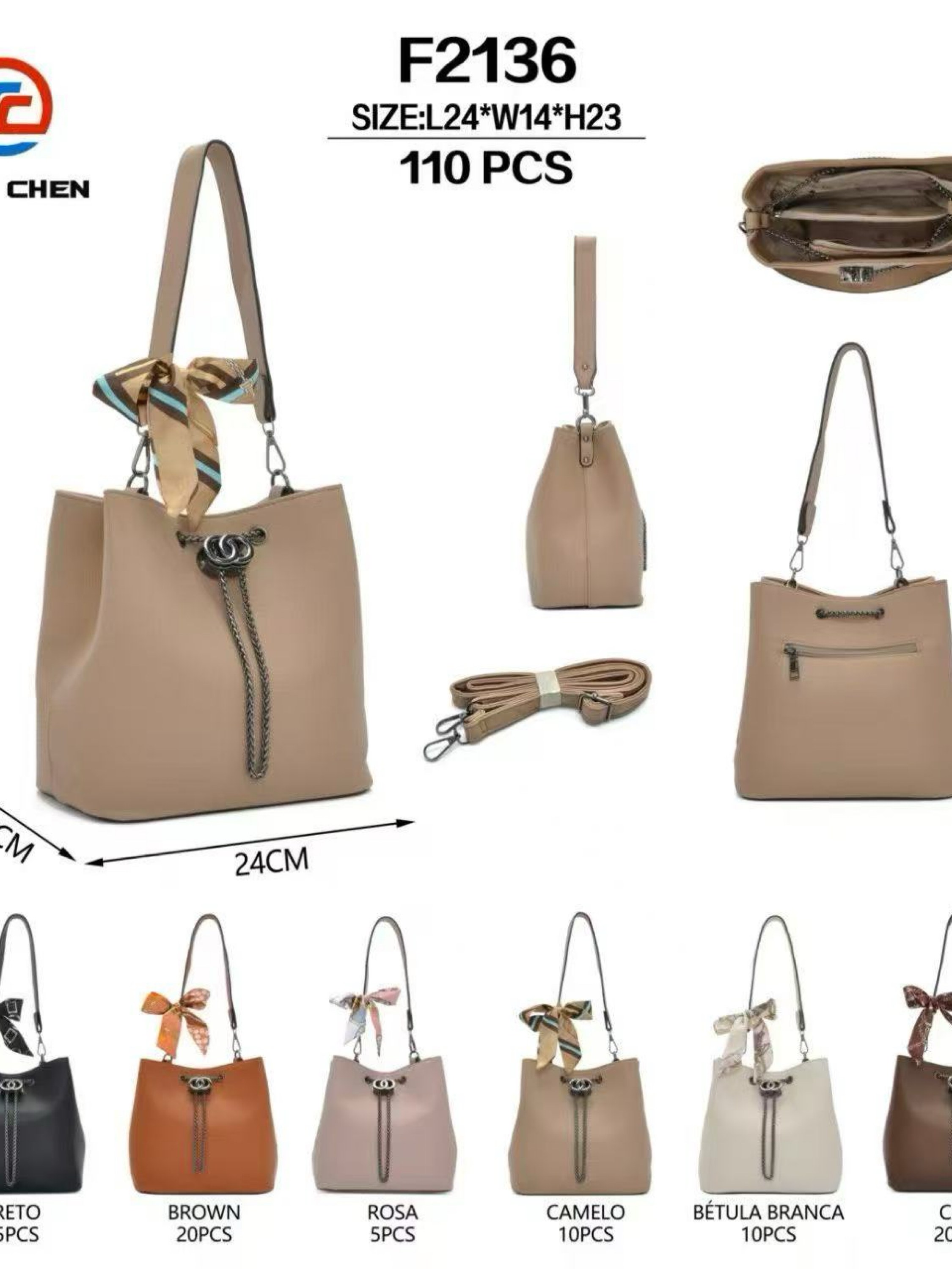 Bolsa com dois alça e com lenço F2136