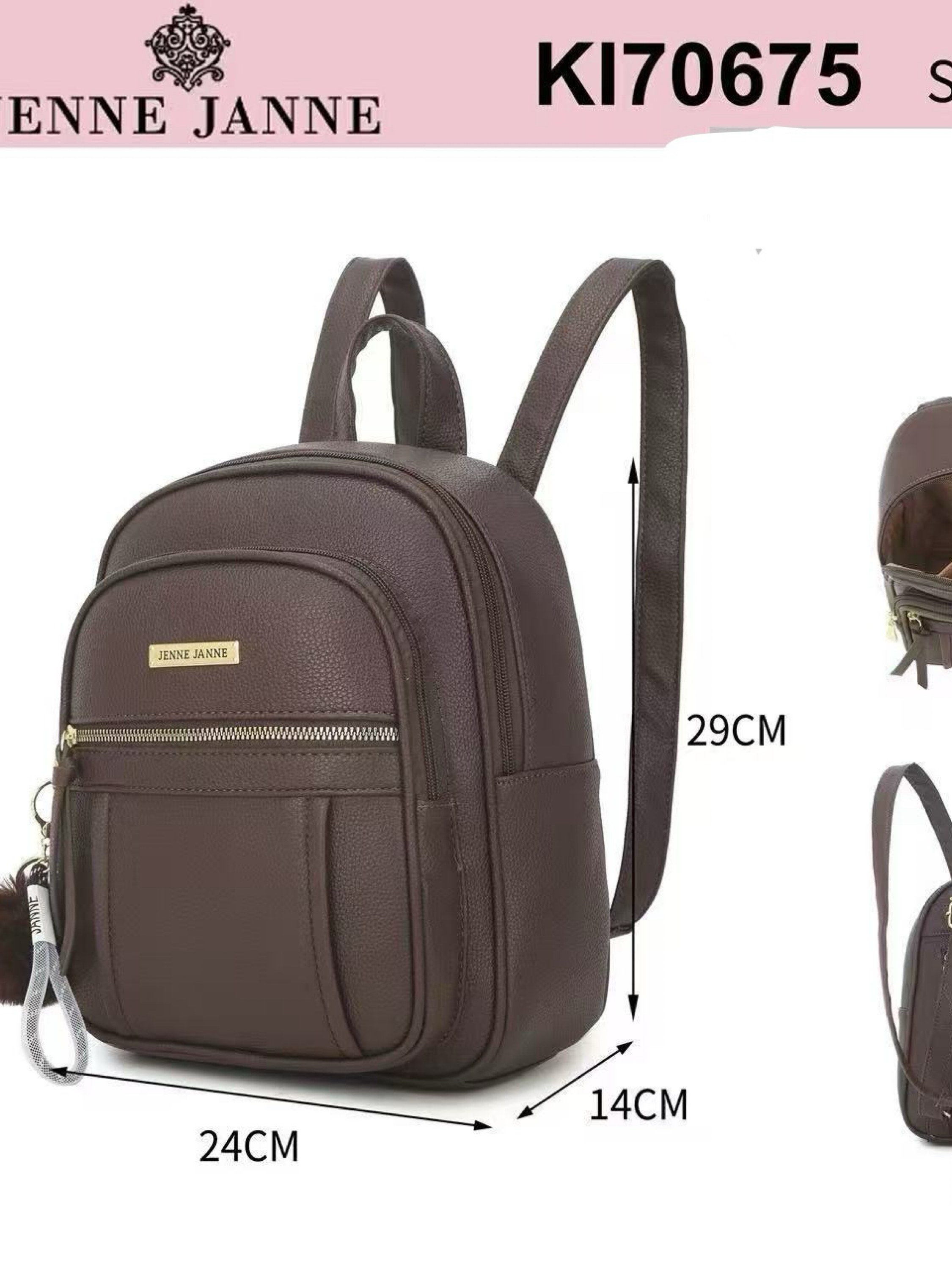 Mochila vira bolsa menor com pompom KI70675