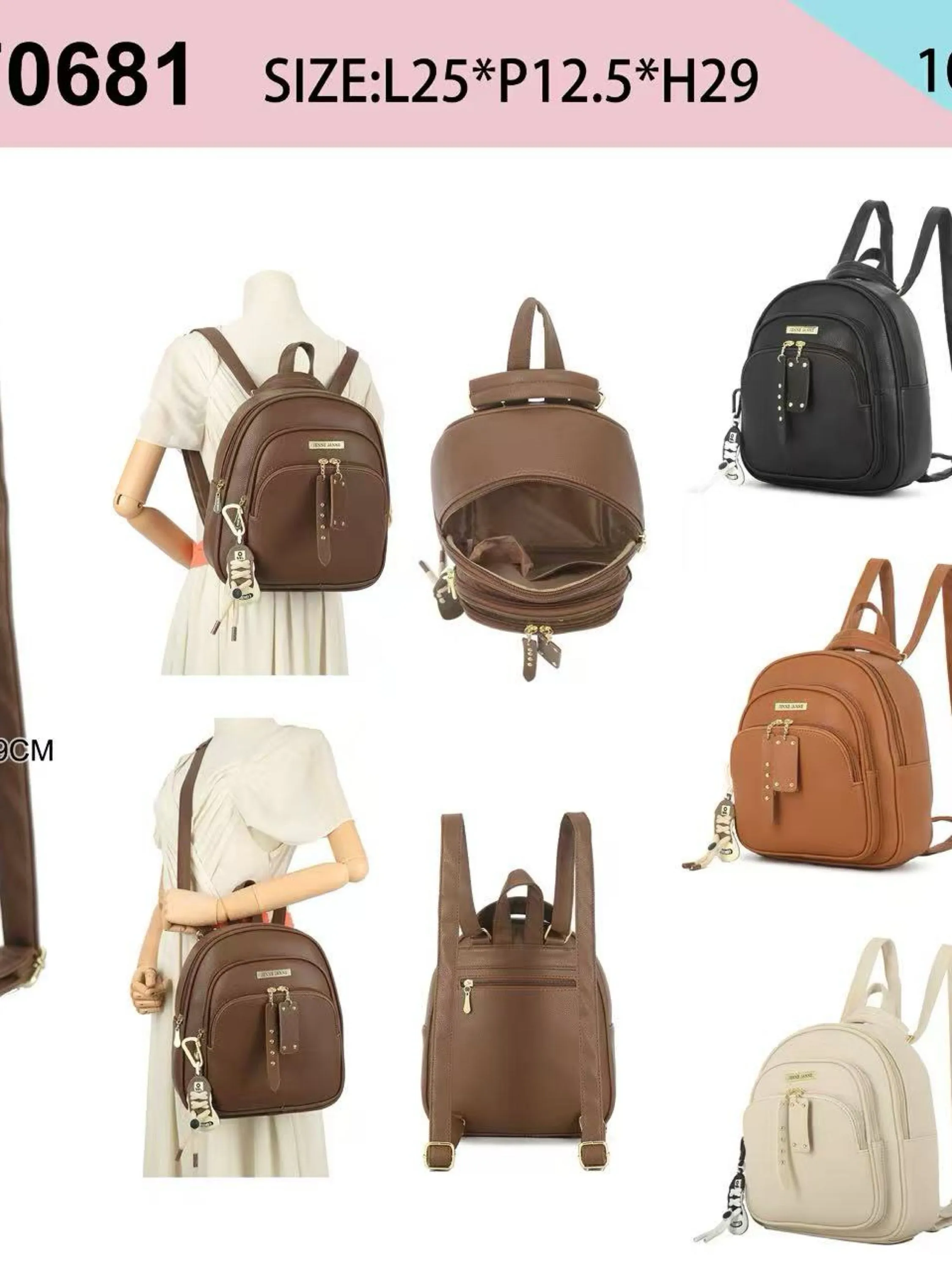 Mochila vira bolsa menor com chaveiro KI70681