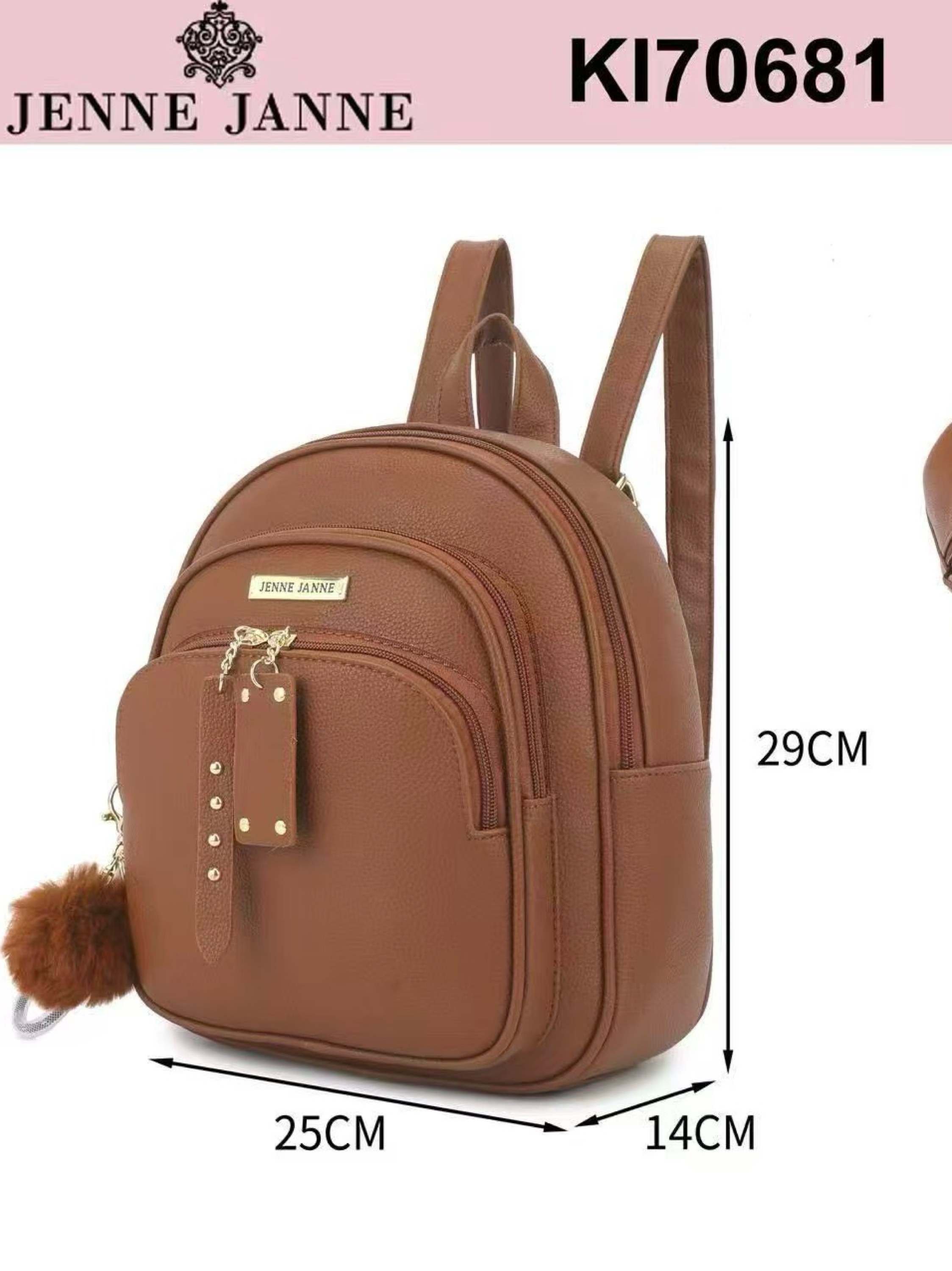 Mochila vira bolsa menor com pompom KI70681