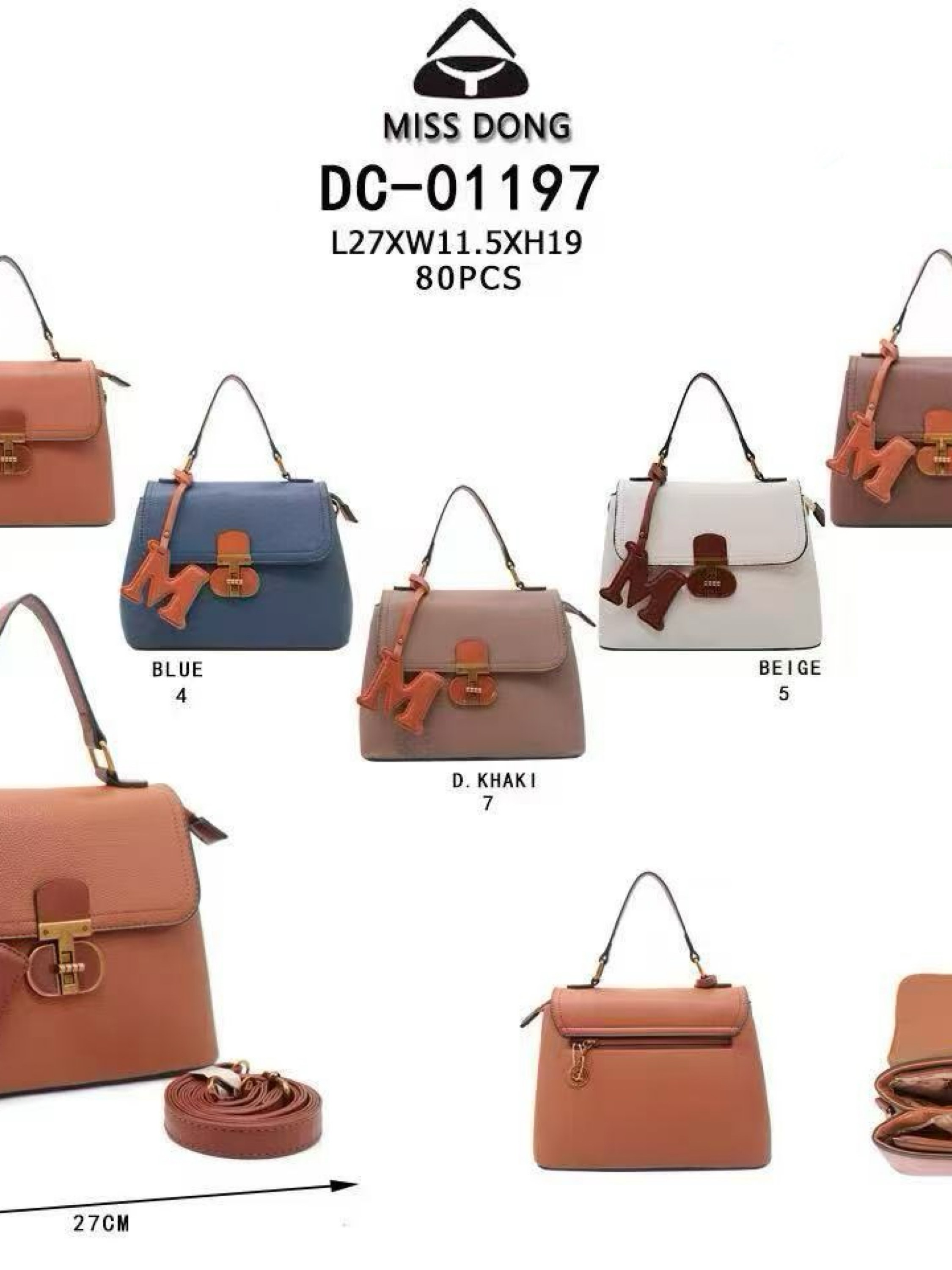 Bolsa tem dois zíper de cima com chaveiro DC-01197