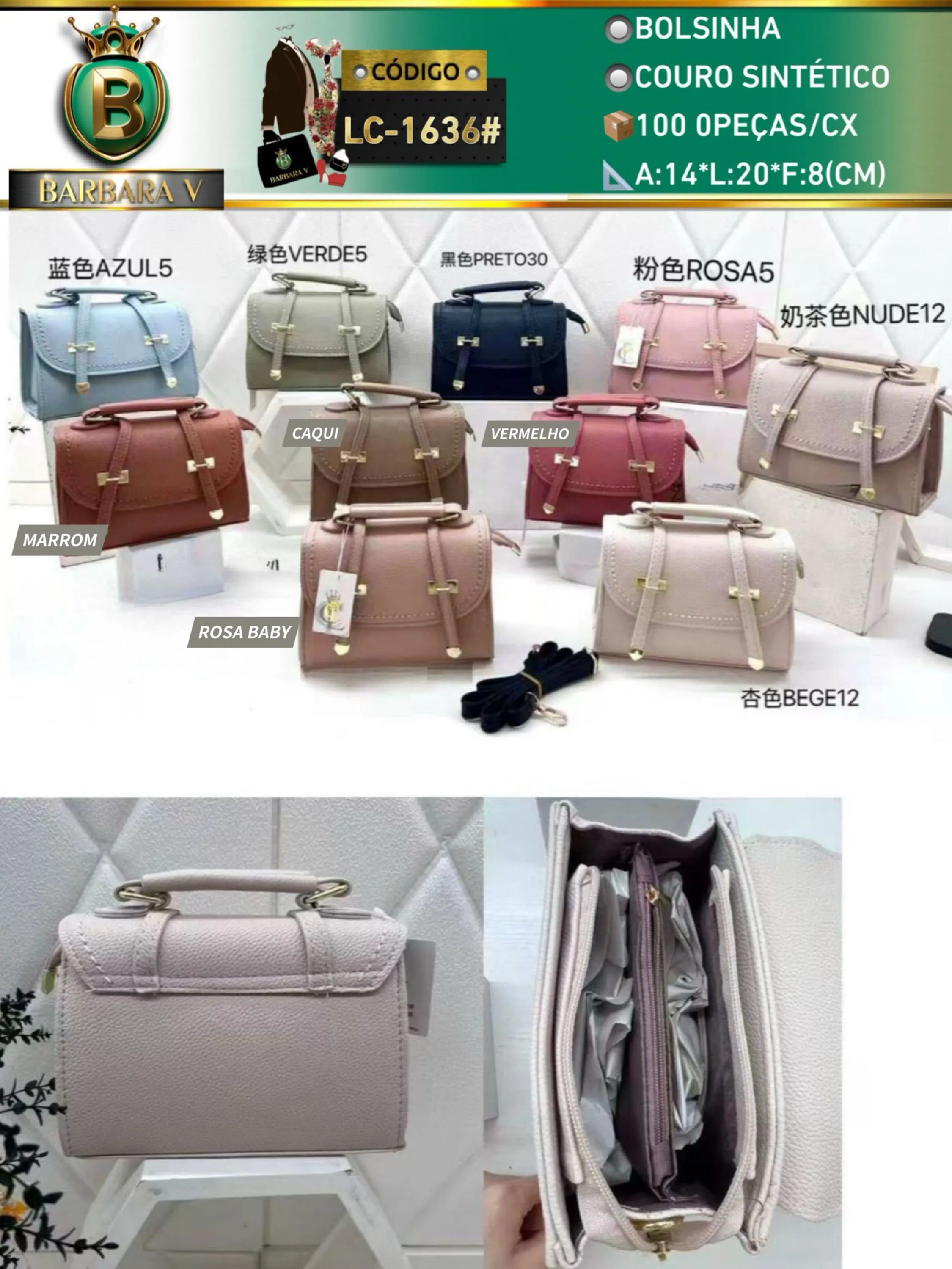 BARBARA V BOLSAS/Bolsinha feminina(LC-1636#)